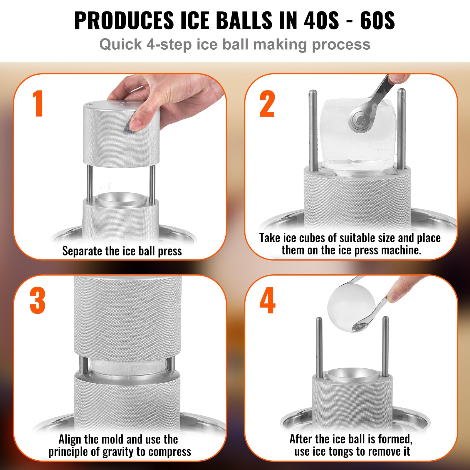 Foto 4 pulgar | Máquina para Hacer Bolas de Hielo Vevor con Pinza - Venta Internacional
