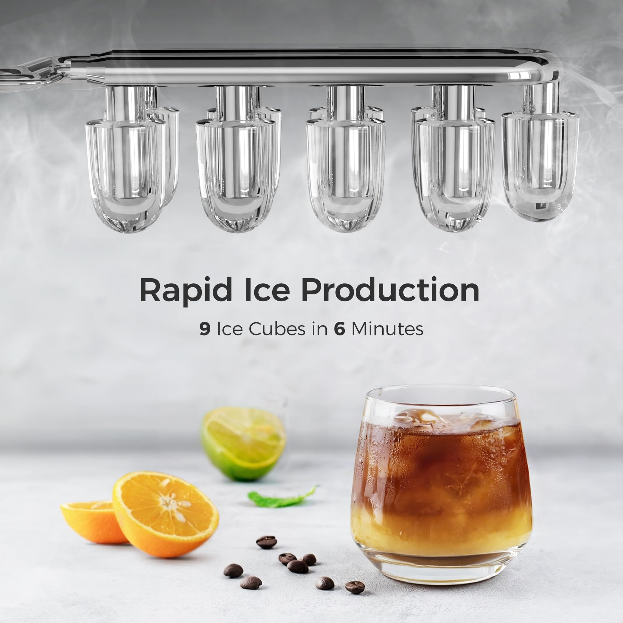 Foto 2 | Máquina De Hielo Kismile Para Encimera, 12 Kg/24 Horas, 9 Cubitos, 6 Minutos, Verde - Venta Internacional.