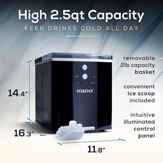 Foto 2 | Máquina Para Hacer Hielo Igloo, Encimera Eléctrica, 15 Kg, Color Negro - Venta Internacional.