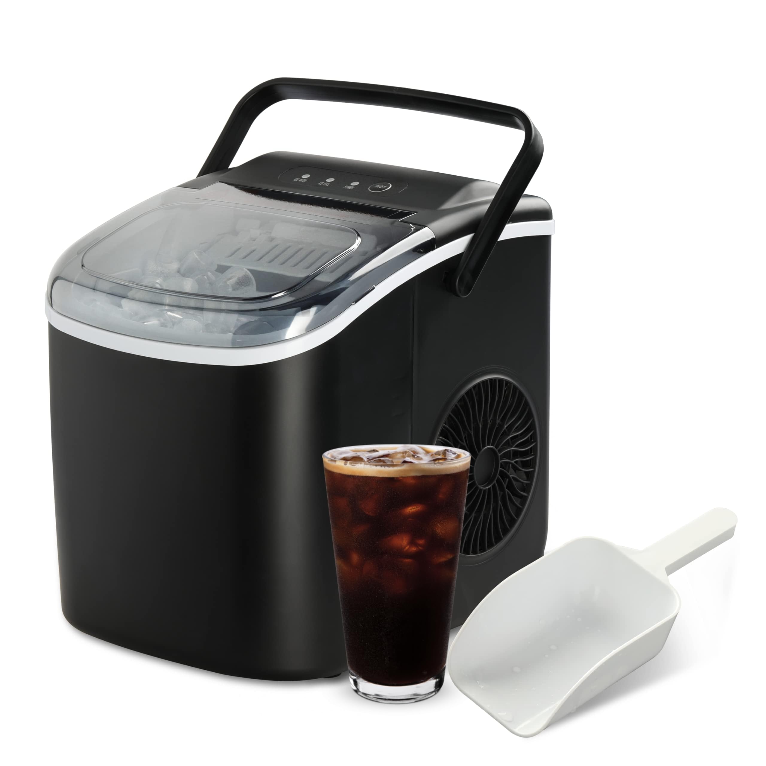 Máquina De Hielo Simple Deluxe, Autolimpiante, 26,5 Libras/24 Horas, Negra - Venta Internacional.