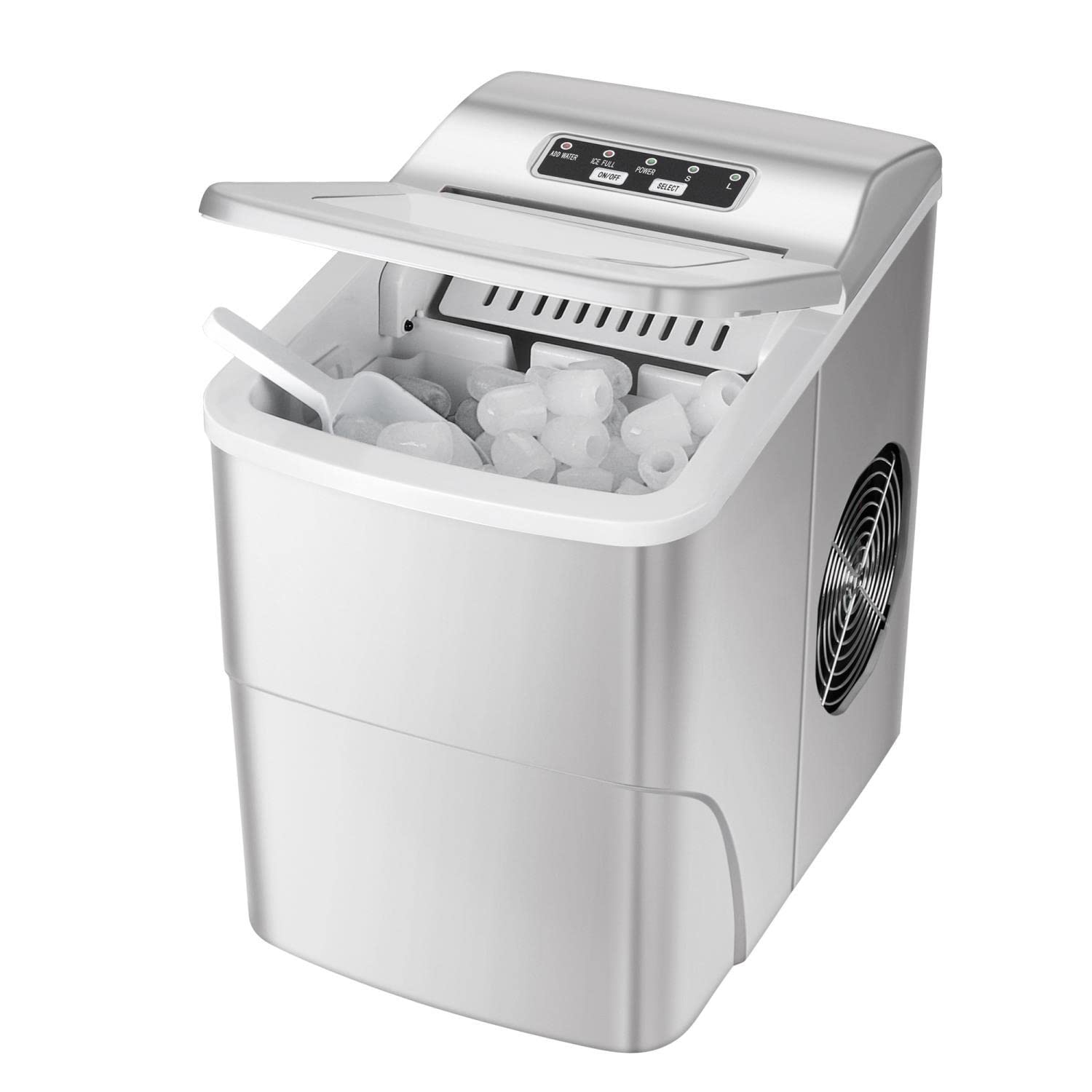 Máquina De Hielo Portátil Okada Para Encimera, 26 Libras/24 H, Plateada - Venta Internacional.