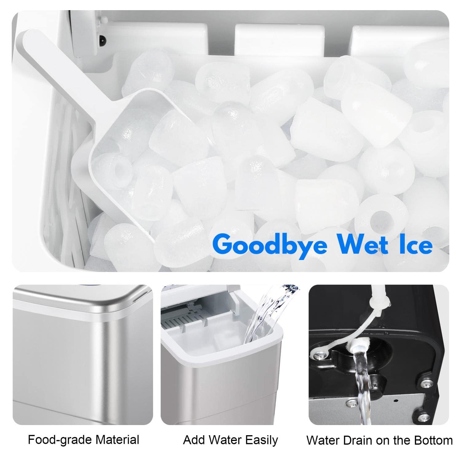 Foto 3 | Máquina De Hielo Portátil Okada Para Encimera, 26 Libras/24 H, Plateada - Venta Internacional.