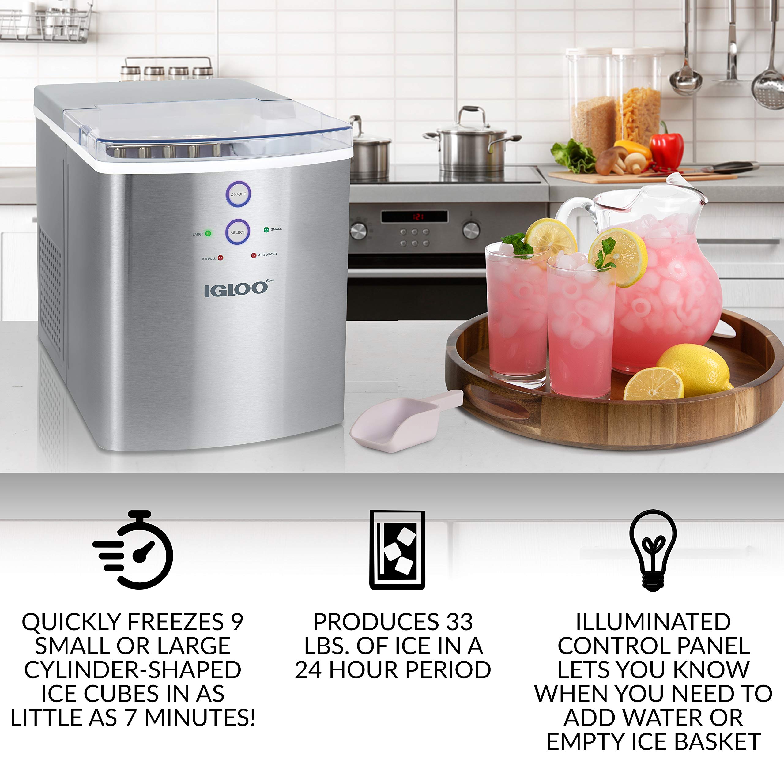 Foto 3 pulgar | Máquina Para Hacer Hielo, Encimera Eléctrica Igloo, 15 Kg/24 H - Venta Internacional.