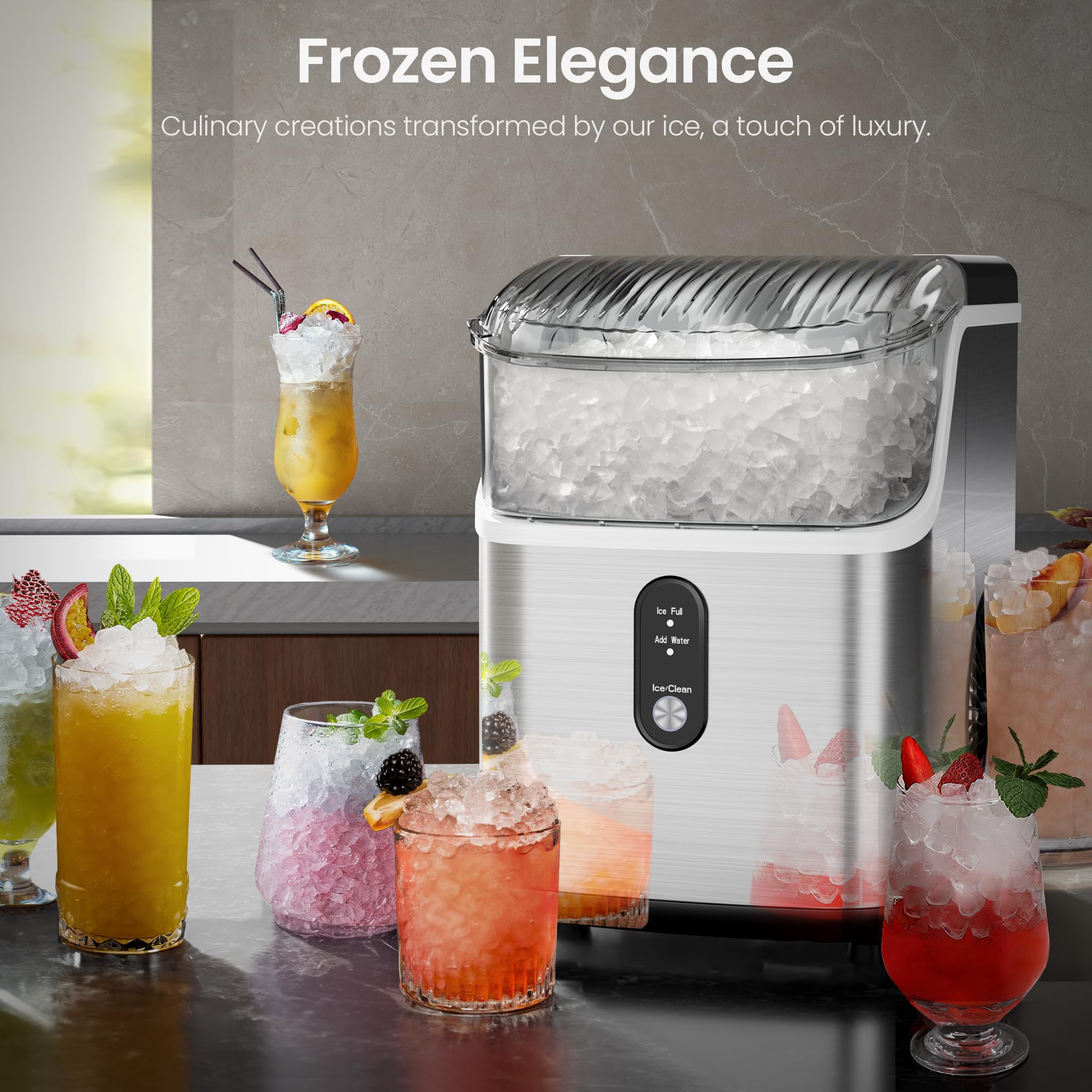Foto 8 pulgar | Máquina De Hielo Kismile Nugget Para Encimera, 35 Libras Por Día, Con Hielo Masticable - Venta Internacional.