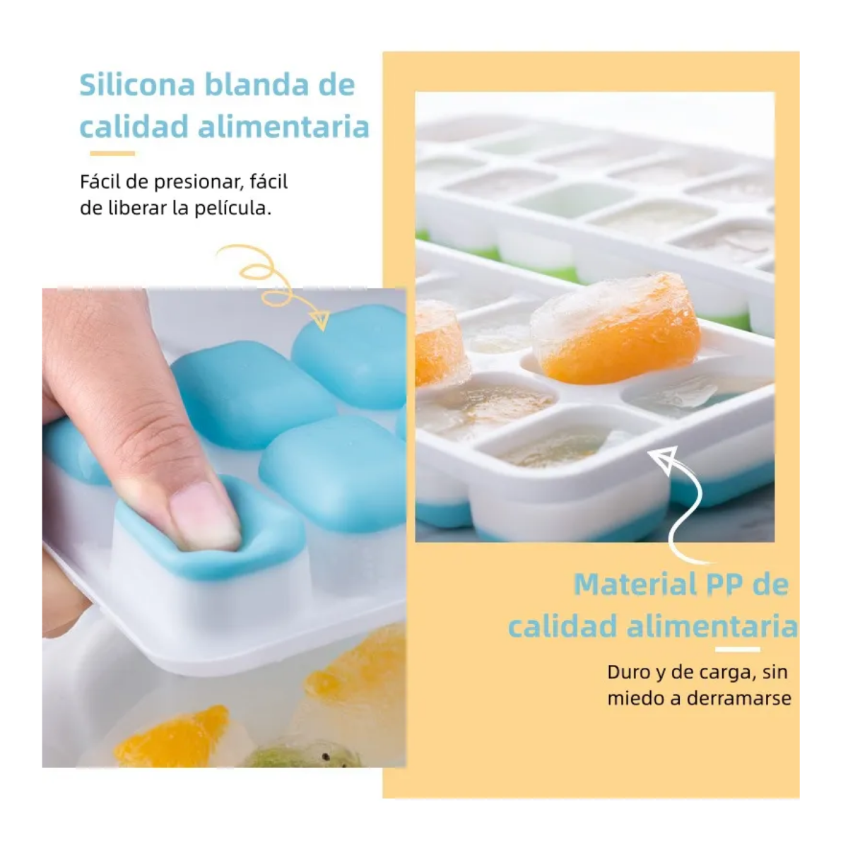 Foto 4 pulgar | Cubos para Hacer Hielo de Silicón Eo Safe Imports Esi-20669 Azul 7 Piezas