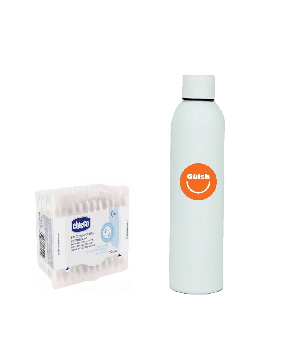 Foto 2 pulgar | Cotonetes De Algodon  90 Piezas Color Blanco + Gratis Termo Güish De Regalo