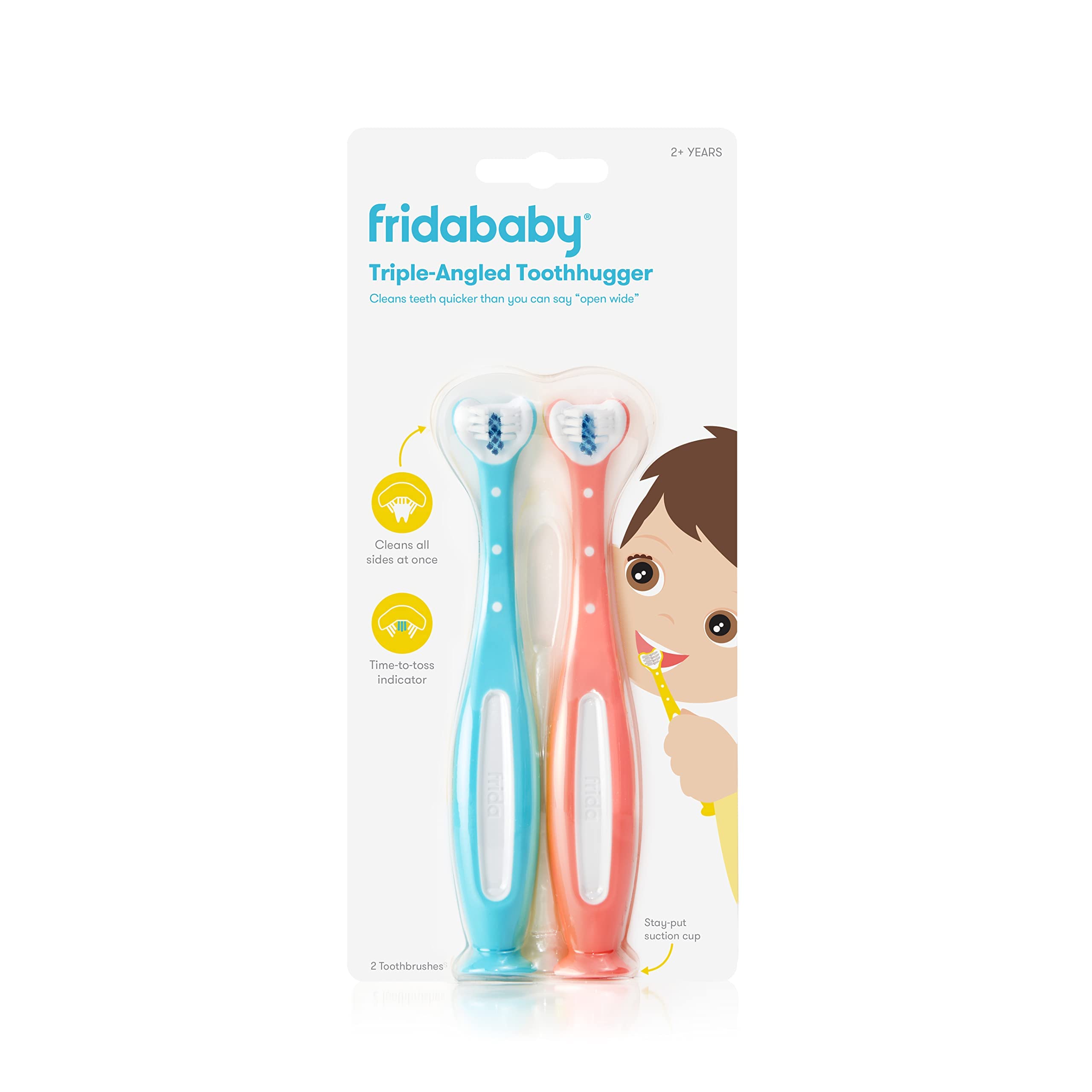 Foto 2 pulgar | Cepillo De Dientes Frida Baby Triple-angle Toothhugger Para Niños Pequeños, Paquete De 2 - Venta Internacional.