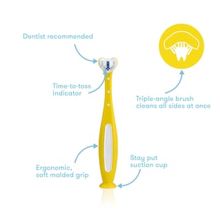 Foto 2 | Cepillo De Dientes Frida Baby Triple-angle Toothhugger Para Niños Pequeños - Venta Internacional.