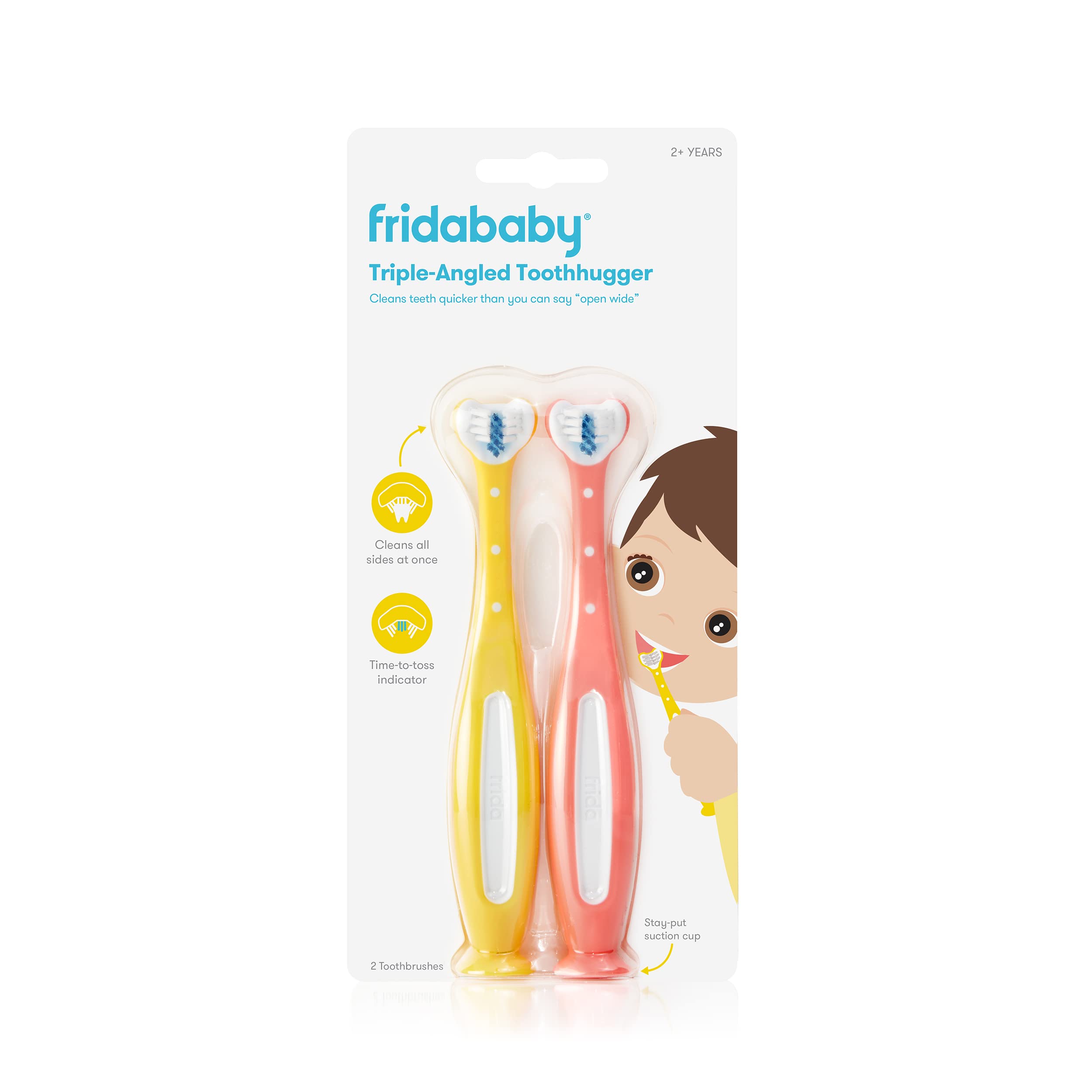 Foto 2 pulgar | Cepillo De Dientes Frida Baby Triple-angle Toothhugger Para Niños Pequeños, Paquete De 2 - Venta Internacional.