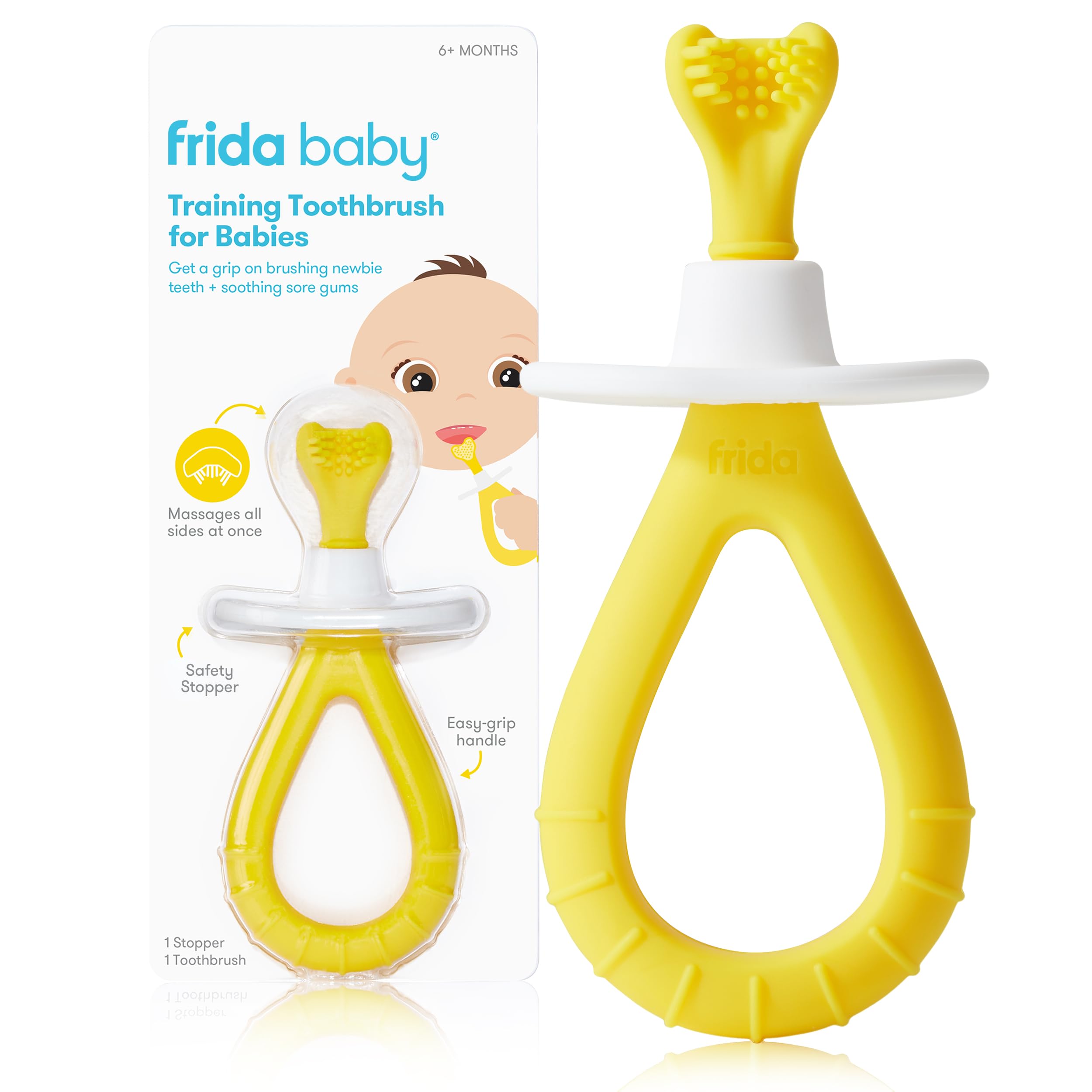 Cepillo De Dientes De Entrenamiento Frida Baby Para Bebés Con Cerdas Suaves - Venta Internacional.