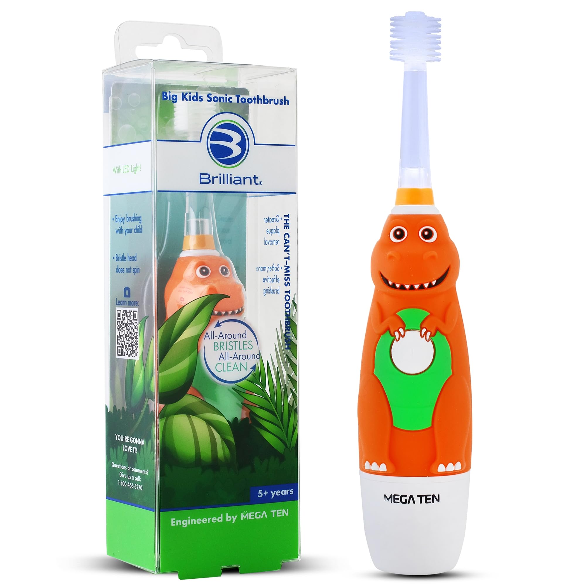 Cepillo De Dientes Eléctrico Brilliant Oral Care Kids Sonic Dinosaur - Venta Internacional.