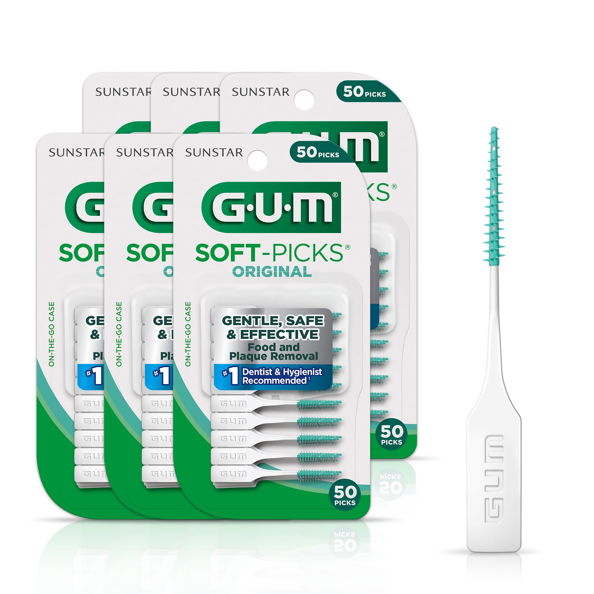 Foto 1 | Palillos Dentales Gum Soft-picks Originales De 50 Unidades (paquete De 6) Con Funda - Venta Internacional.