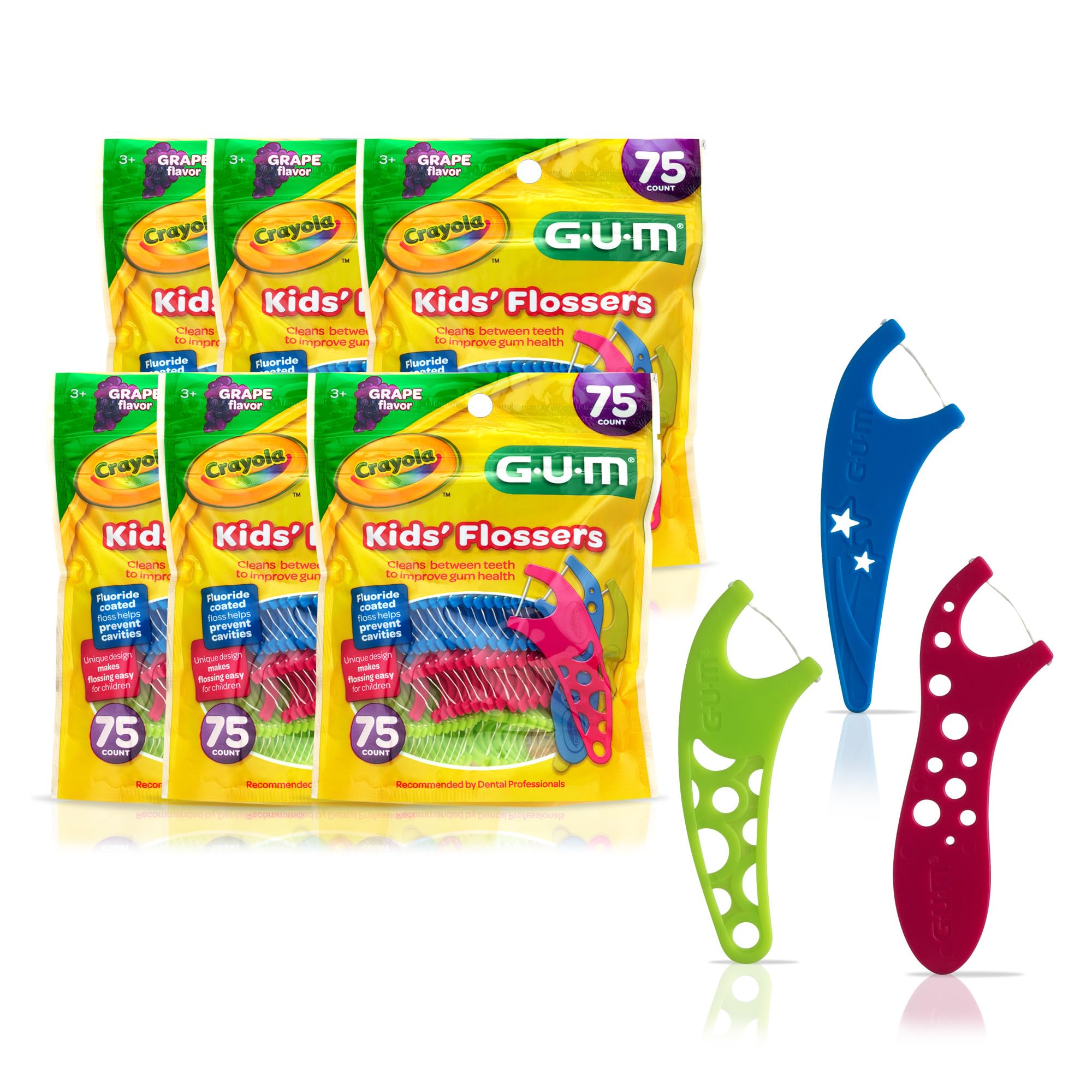 Foto 1 | Floss Picks Gum Crayola Kids Con Flúor, Sabor A Uva, 75 Unidades - Venta Internacional.