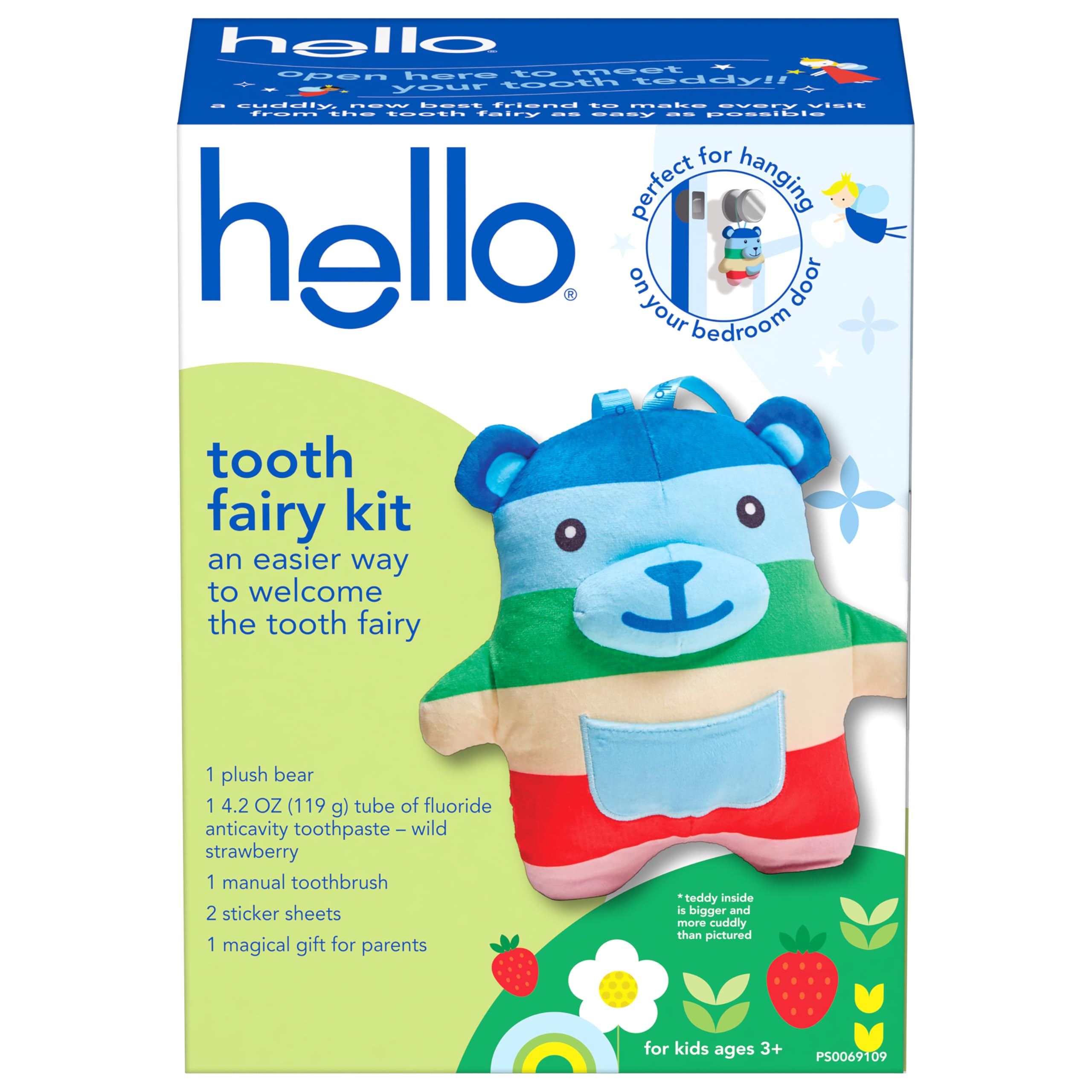 Foto 1 | Kit Hello Para El Hada De Los Dientes Con Cojín, Colgador De Puerta Y Osito De Peluche - Venta Internacional.