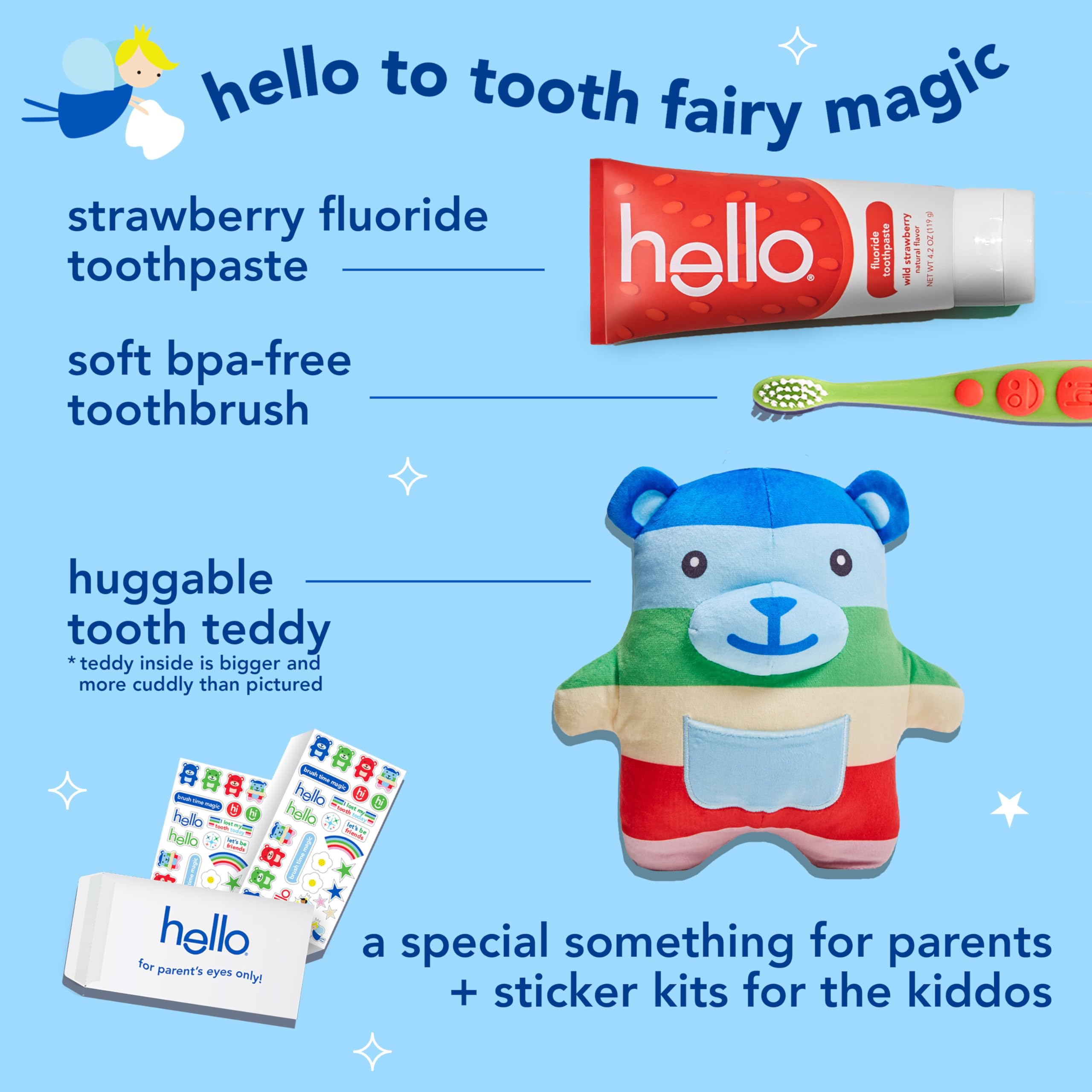 Foto 5 pulgar | Kit Hello Para El Hada De Los Dientes Con Cojín, Colgador De Puerta Y Osito De Peluche - Venta Internacional.