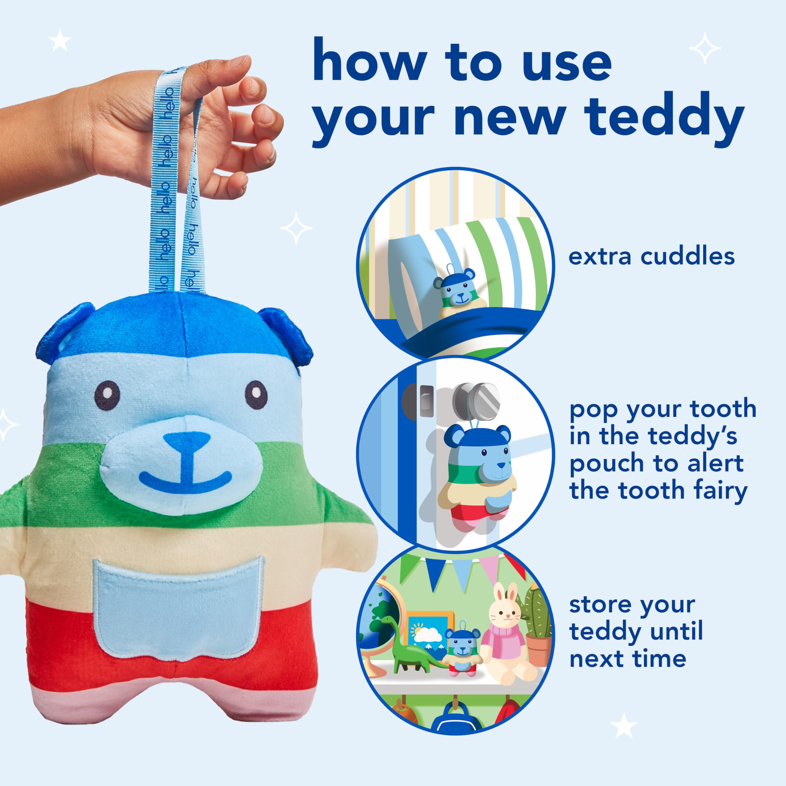 Foto 6 pulgar | Kit Hello Para El Hada De Los Dientes Con Cojín, Colgador De Puerta Y Osito De Peluche - Venta Internacional.
