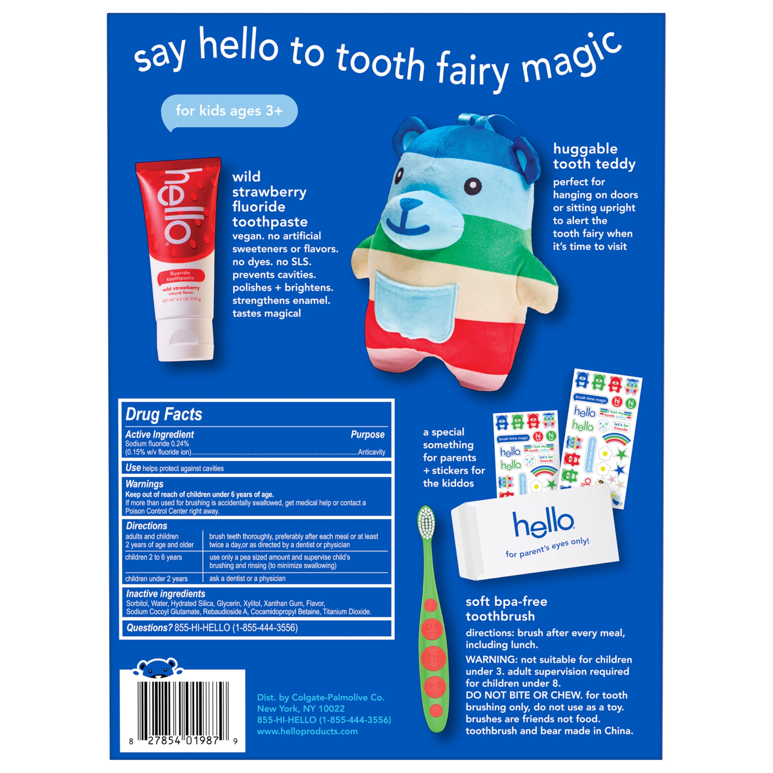 Foto 7 pulgar | Kit Hello Para El Hada De Los Dientes Con Cojín, Colgador De Puerta Y Osito De Peluche - Venta Internacional.