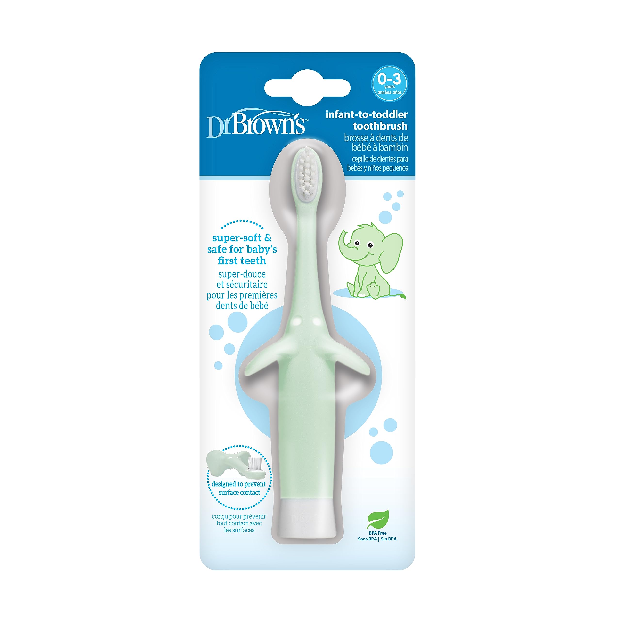 Foto 2 pulgar | Cepillo De Dientes Dr. Brown's Soft Baby Para Bebés De 0 A 3 Años - Venta Internacional.