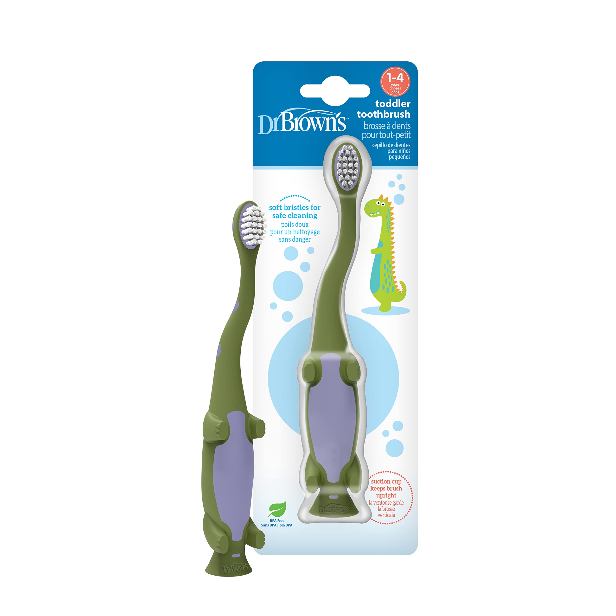 Foto 2 pulgar | Cepillo De Dientes Dr. Brown's, Dinosaurio Verde Para Bebés Y Niños Pequeños De 1 A 4 Años - Venta Internacional.