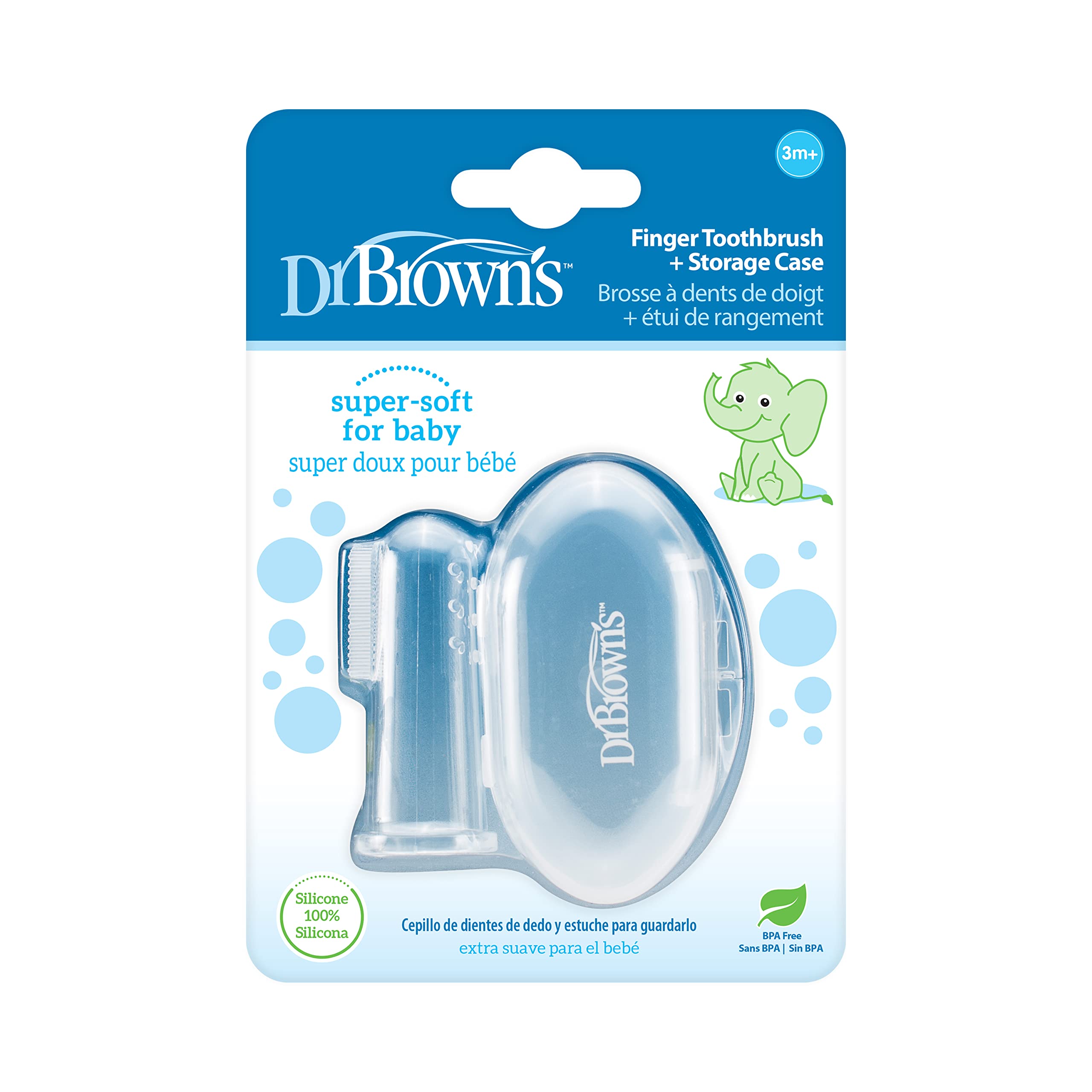 Cepillo De Dientes Para Dedos Dr. Brown's Silicone 3m+ Con Funda - Venta Internacional. $294
