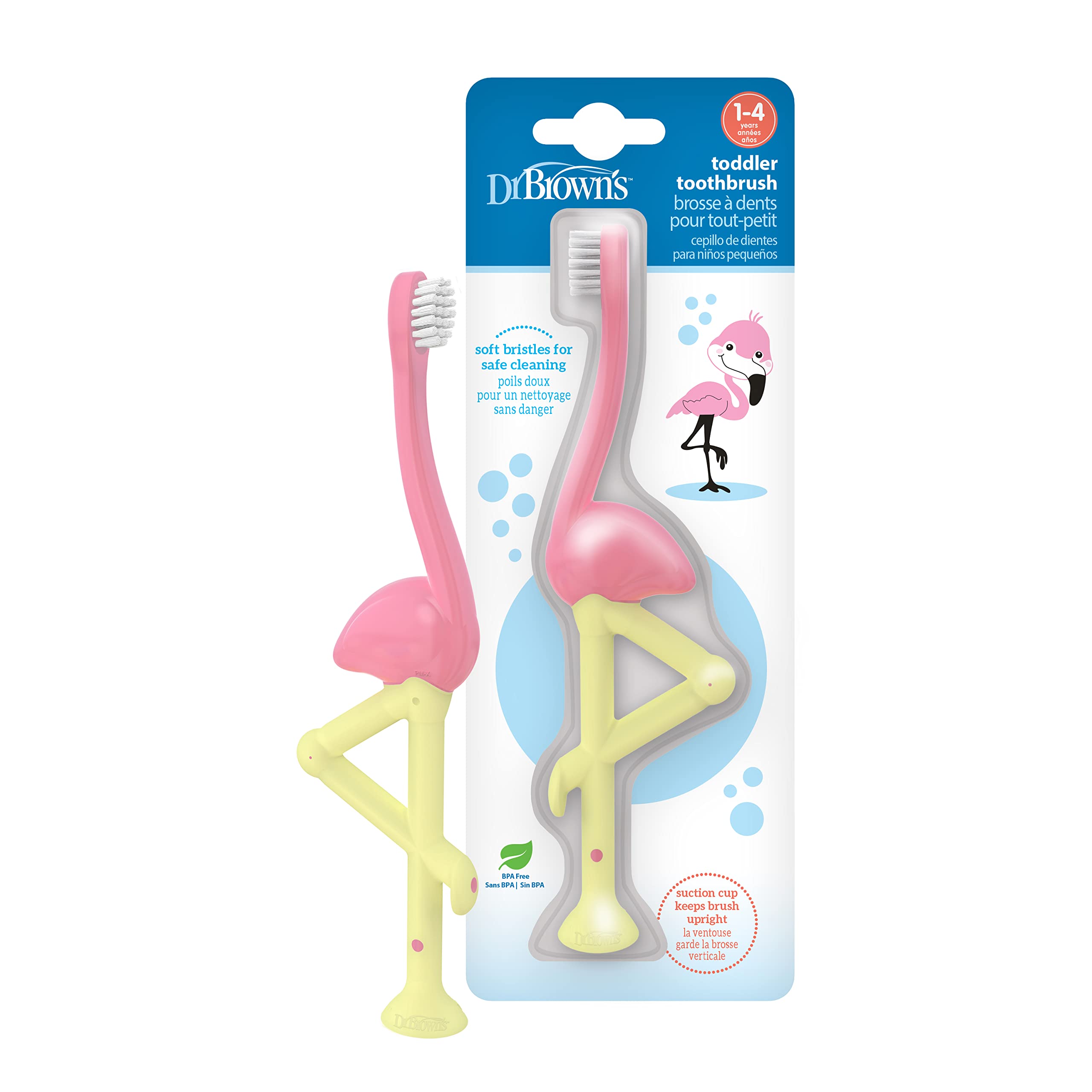 Foto 2 pulgar | Cepillo De Dientes Dr. Brown's Flamingo Para Bebés Y Niños Pequeños, Paquete De 1 A 4 Años - Venta Internacional.