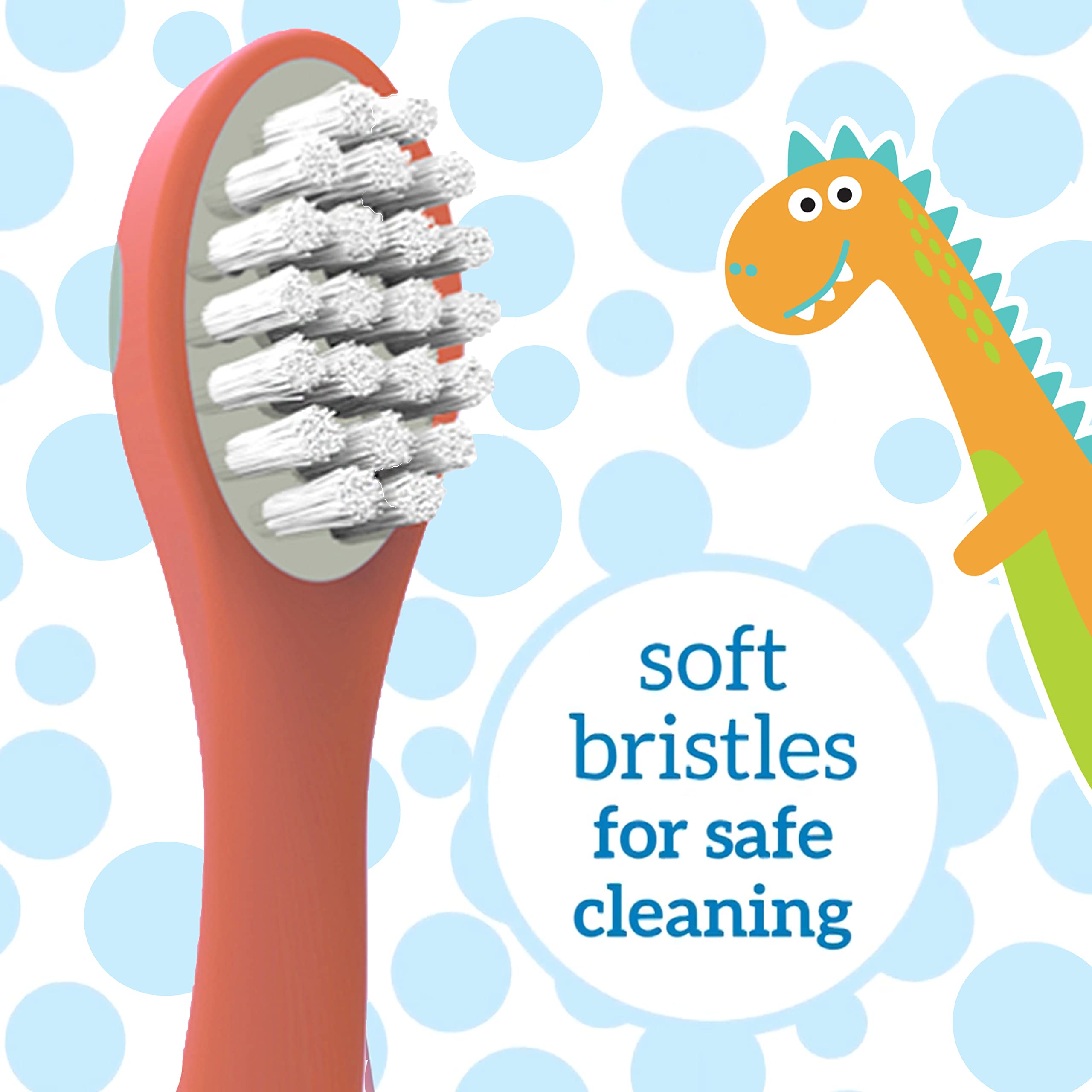 Foto 4 | Cepillo De Dientes Dr. Brown's Para Bebés Y Niños Pequeños, Diseño De Dinosaurio Verde/naranja - Venta Internacional.