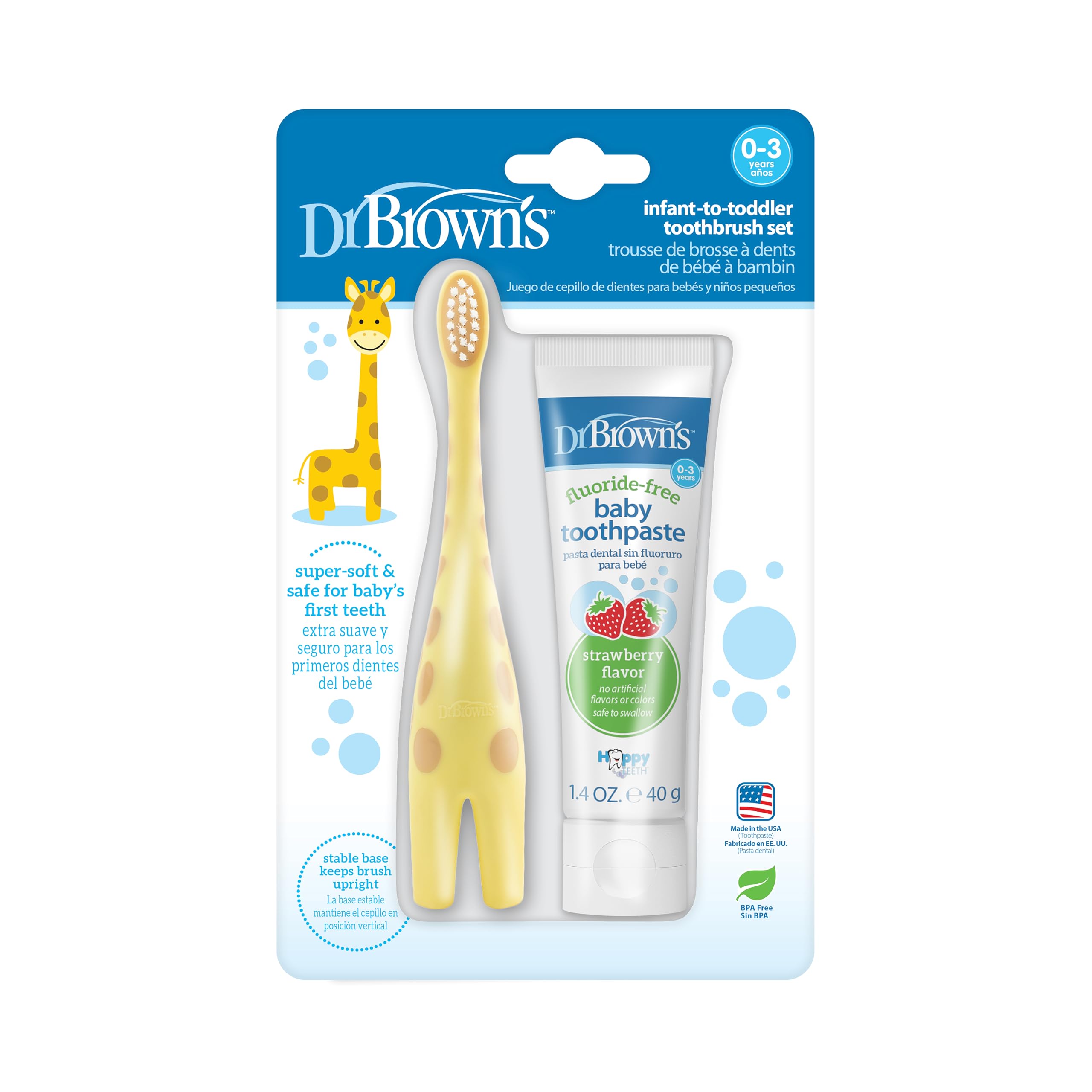 Foto 2 pulgar | Juego De Cepillos De Dientes Dr. Brown's Para Bebés Y Niños Pequeños Con Pasta De Dientes - Venta Internacional.