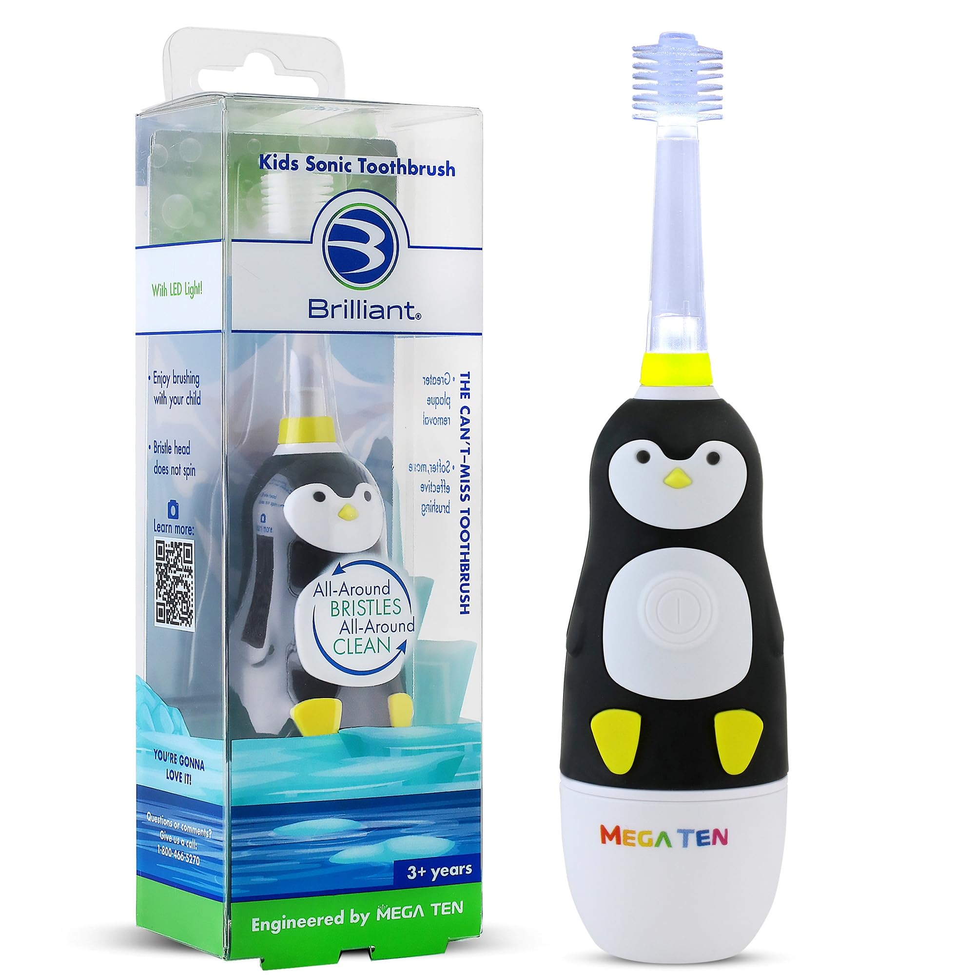 Cepillo De Dientes Eléctrico Brilliant Oral Care Kids Sonic Penguin - Venta Internacional.