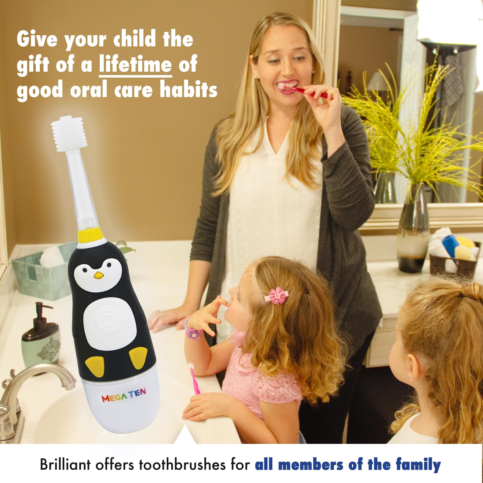 Foto 6 | Cepillo De Dientes Eléctrico Brilliant Oral Care Kids Sonic Penguin - Venta Internacional.
