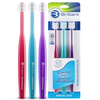 Foto 1 | Cepillo De Dientes Brilliant Specialty Para Adultos Redondo Ultra Suave Paquete De 3 - Venta Internacional.
