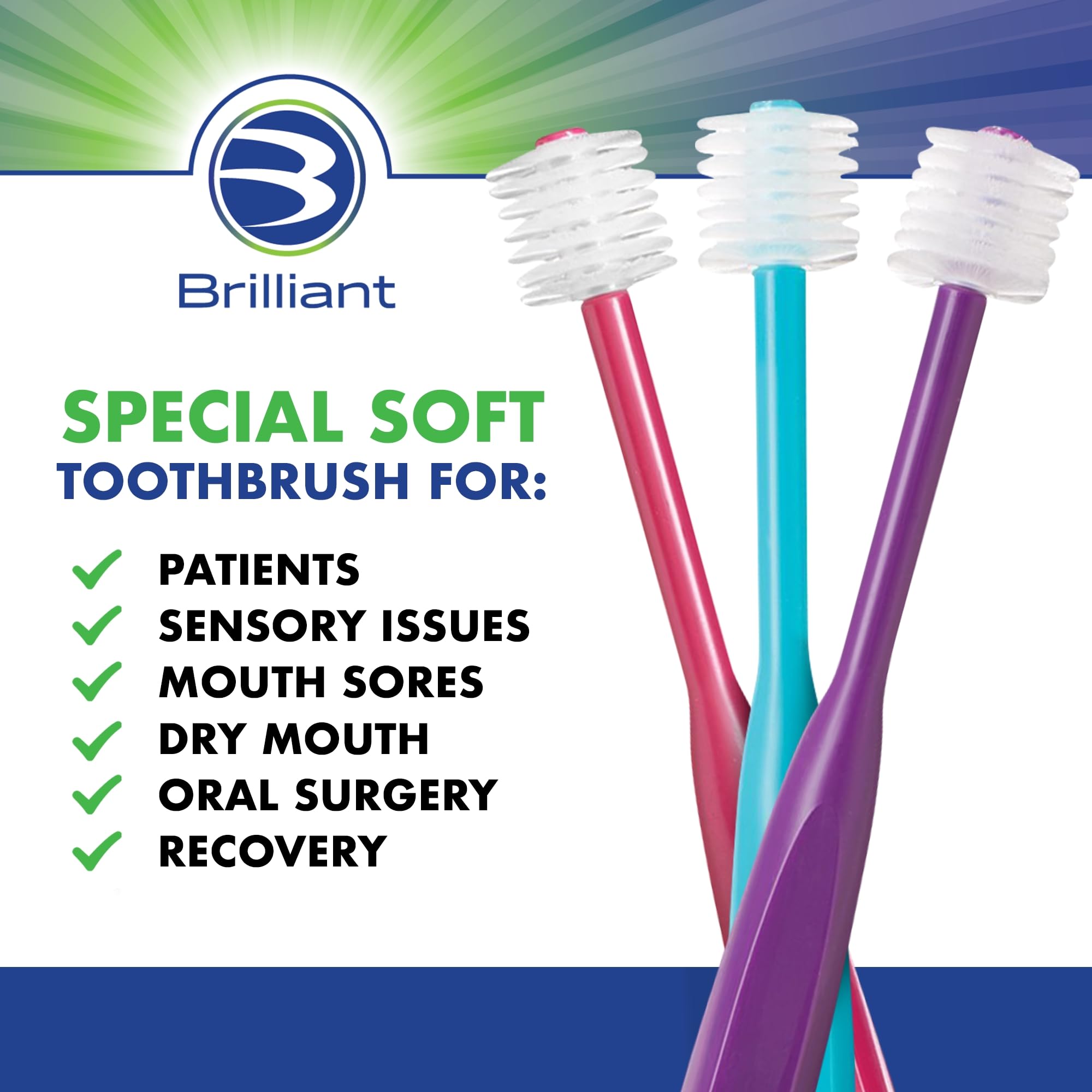 Foto 5 pulgar | Cepillo De Dientes Brilliant Specialty Para Adultos  Redondo  Ultra Suave  Paquete De 3 - Venta Internacional.