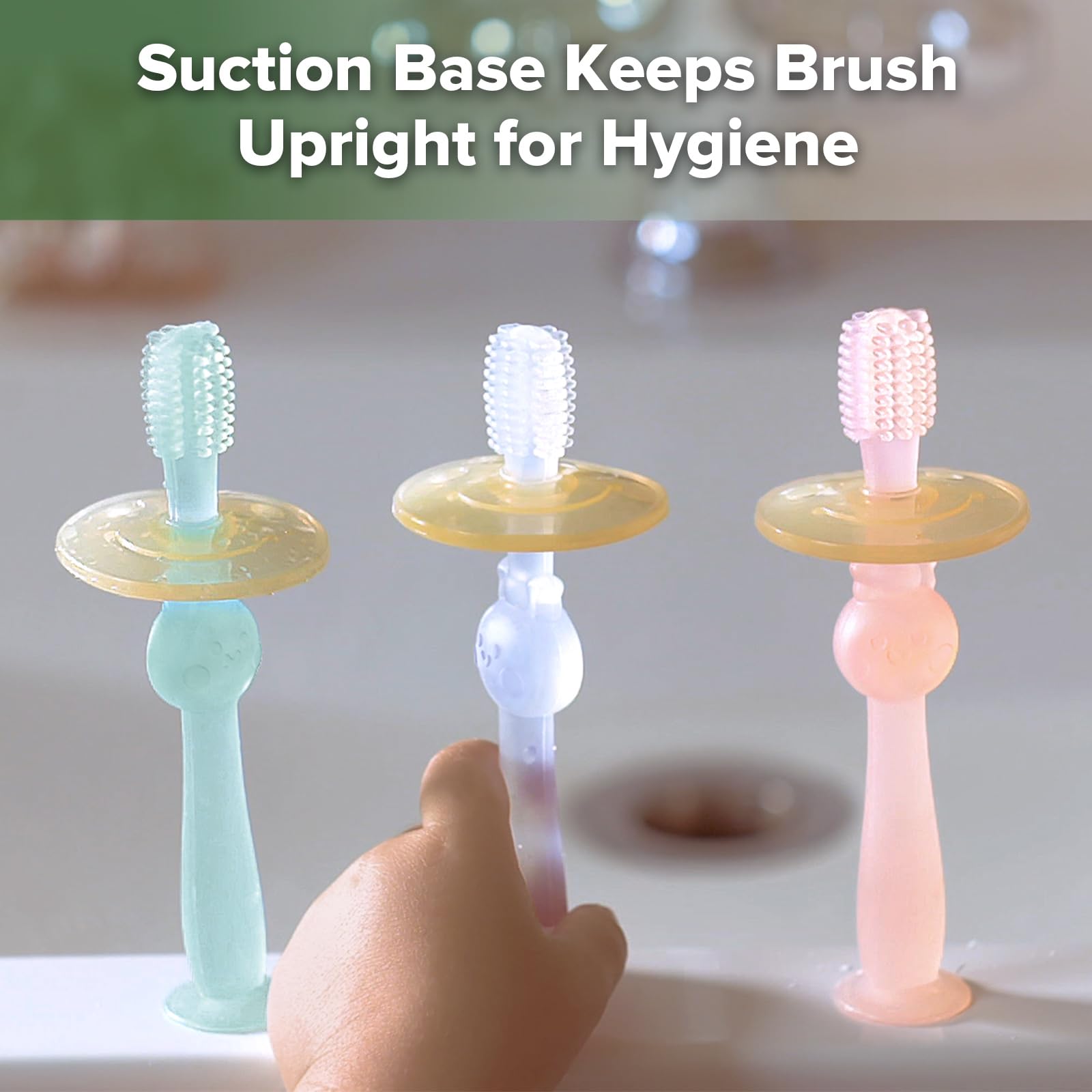 Foto 6 pulgar | Cepillo De Dientes Haakaa 360° Baby Con Base De Succión De Silicona Apta Para Uso Alimentario - Venta Internacional.
