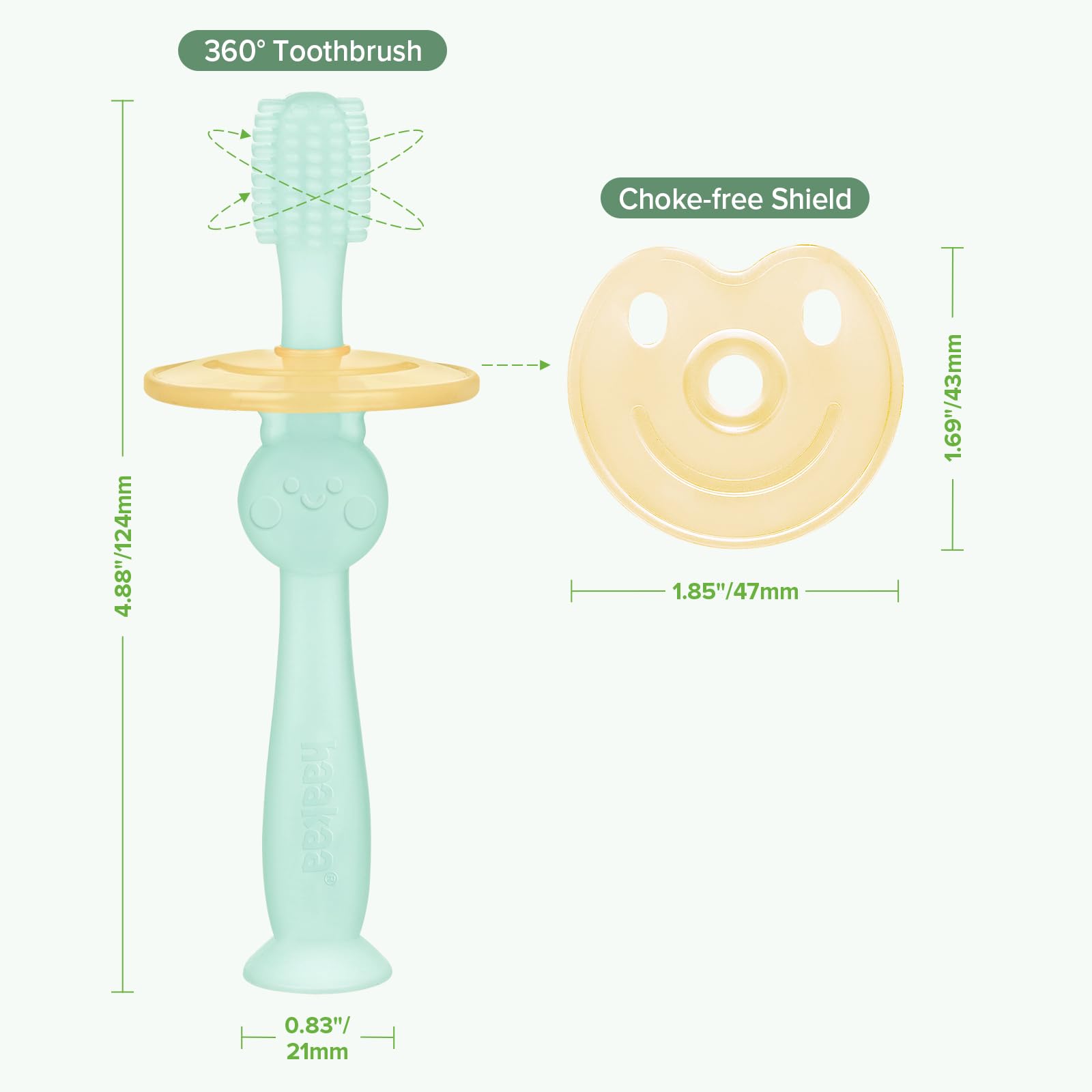 Foto 7 | Cepillo De Dientes Haakaa 360° Baby Con Base De Succión De Silicona Apta Para Uso Alimentario - Venta Internacional.