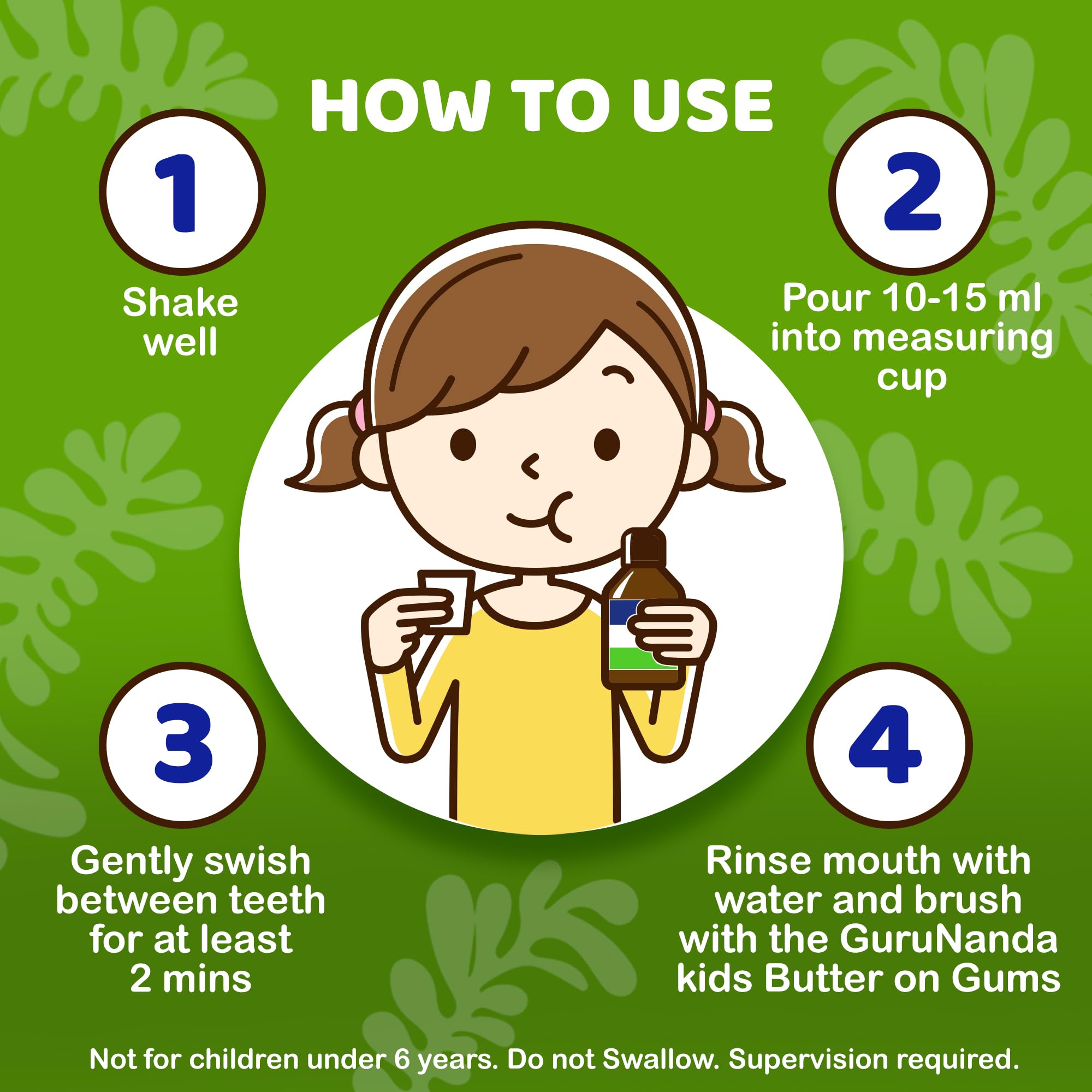 Foto 5 pulgar | Enjuague Bucal Gurunanda Kids Oil Pulling  Sin Alcohol  240 Ml - Venta Internacional.