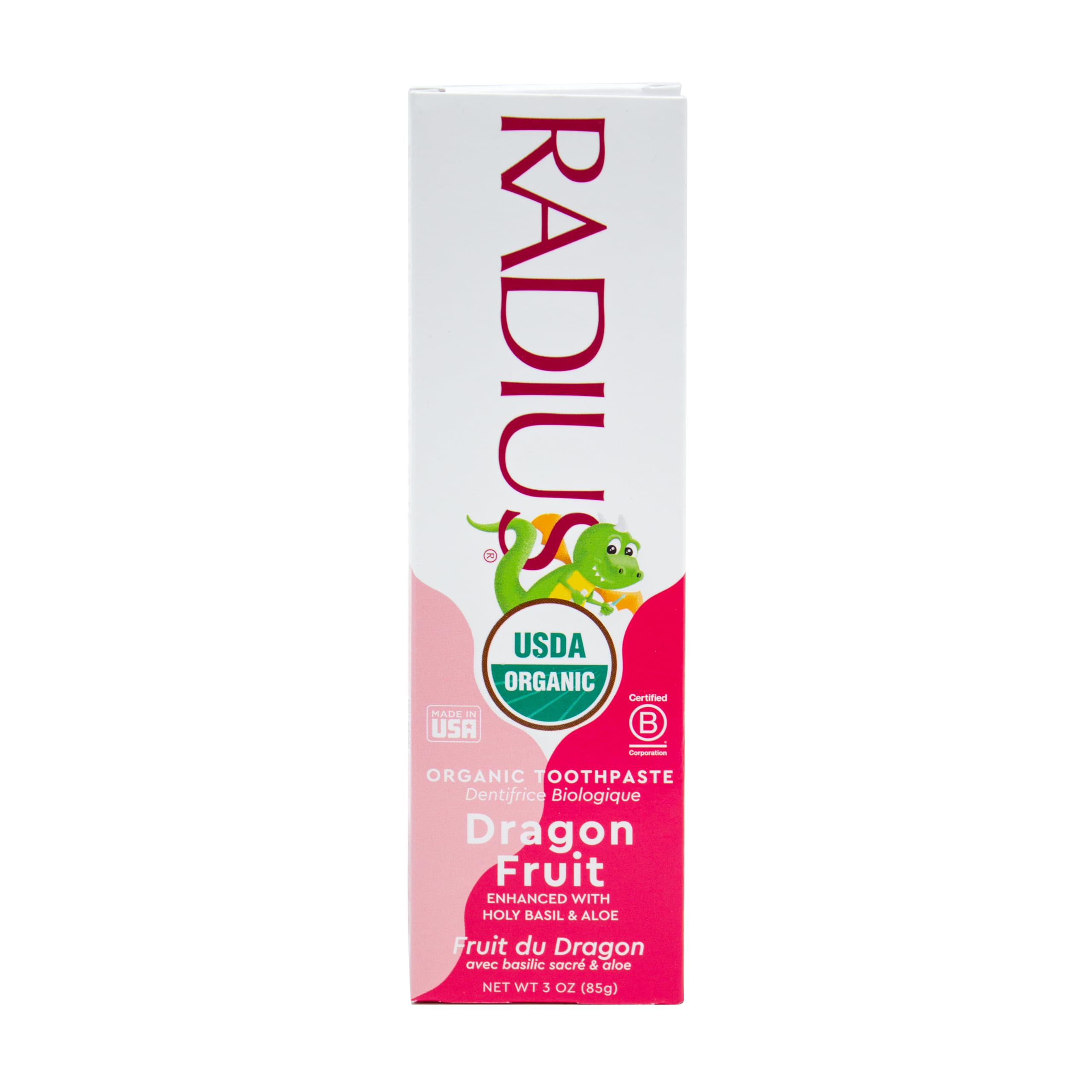 Pasta De Dientes Radius Usda Organic Kids Dragon Fruit  90 Ml  Paquete De 1 - Venta Internacional.