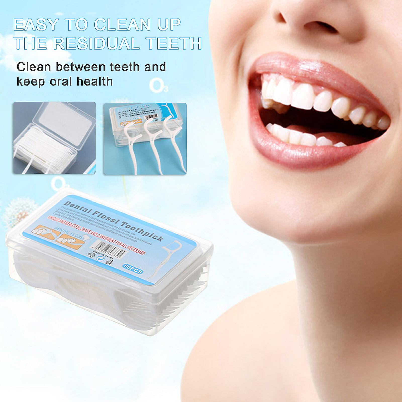 Foto 3 pulgar | Palitos De Hilo Dental Huoguo  Desechables  Para El Cuidado Bucal  50 Unidades - Venta Internacional.