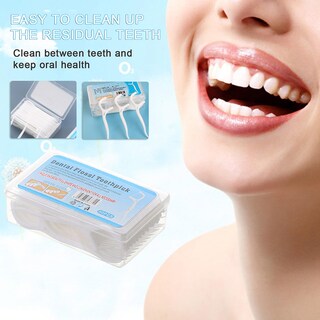 Foto 2 | Palitos De Hilo Dental Huoguo Desechables Para El Cuidado Bucal 50 Unidades - Venta Internacional.