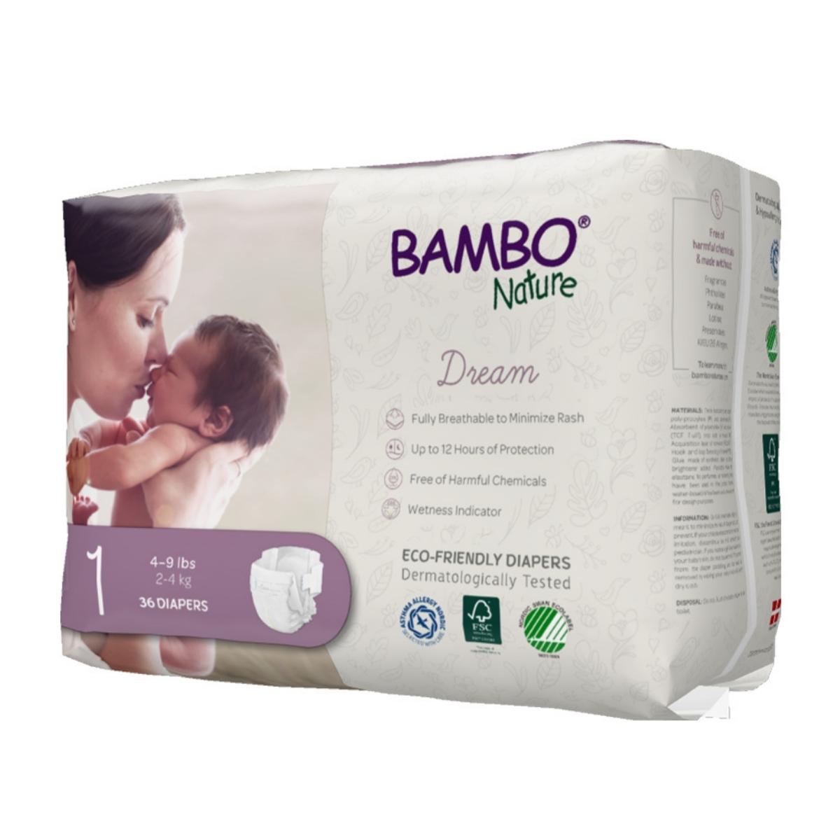 Pañales Bambo Nature Dream 36 Piezas Talla 1