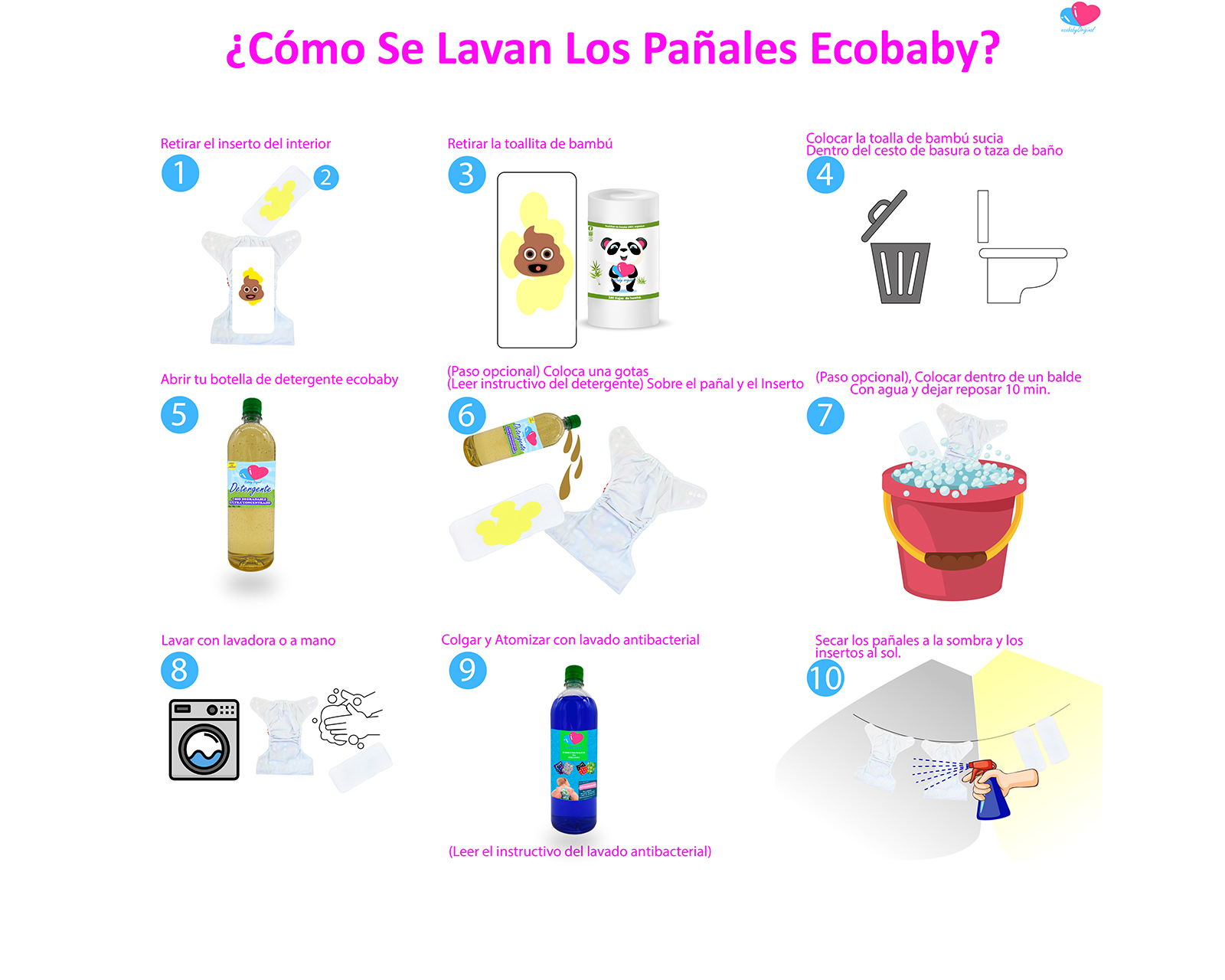 Foto 4 pulgar | Pañal Ecológico Reutilizable Ecobabyoriginal Pack 24