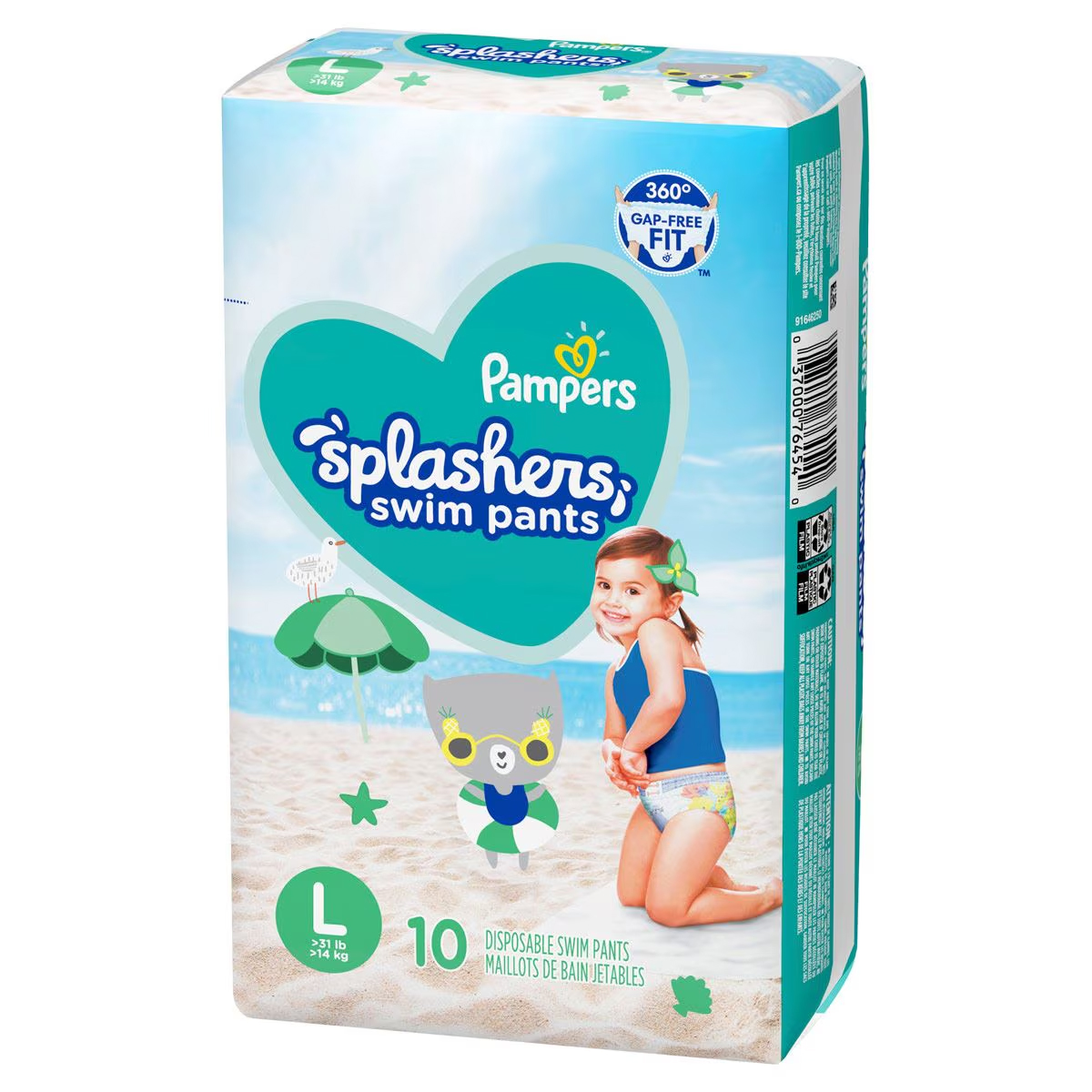 Foto 4 pulgar | Pañales Splashers Trajes de Baño Pampers Talla L 10pz