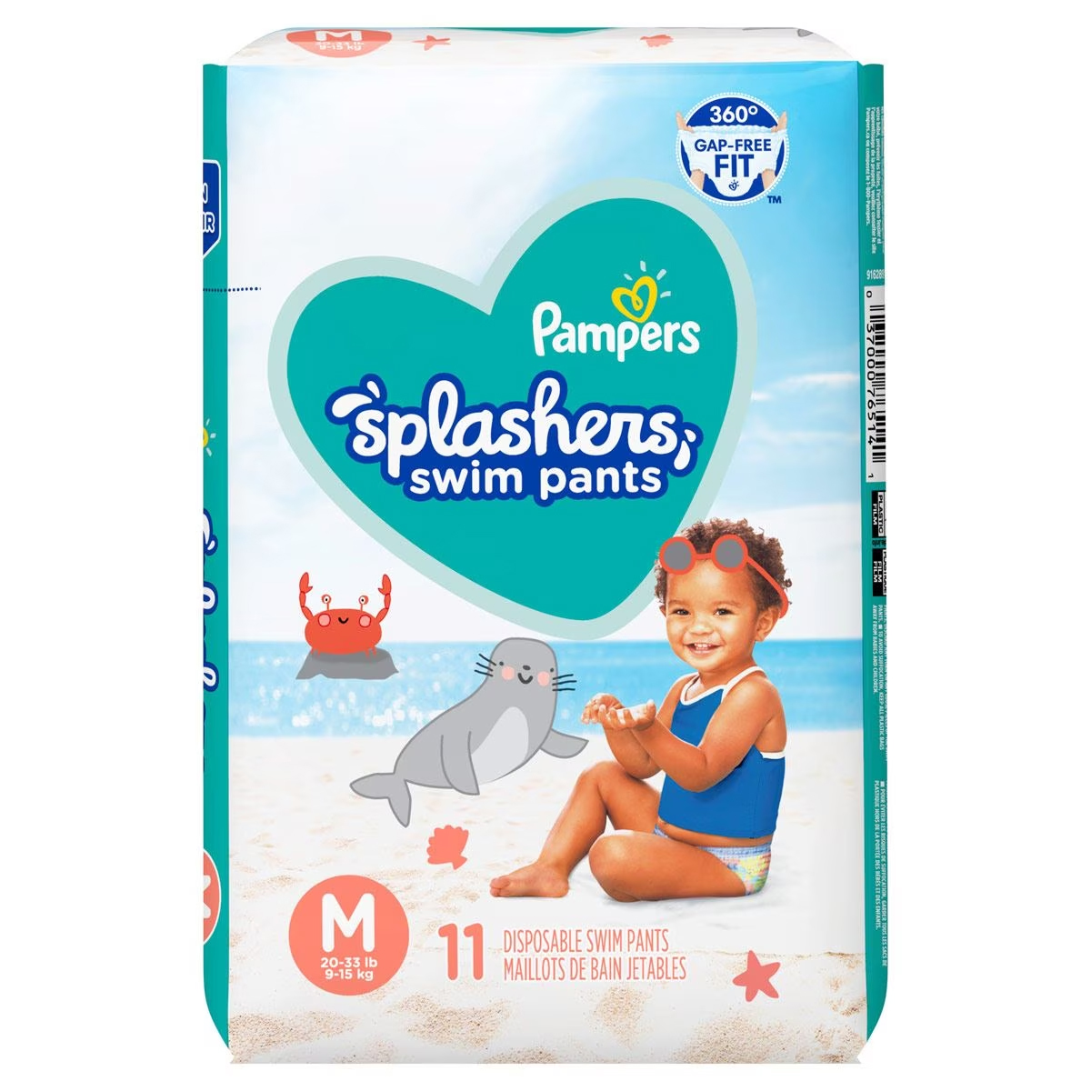 Foto 2 pulgar | Pañales Splashers Trajes de Baño Pampers Talla M 11pz