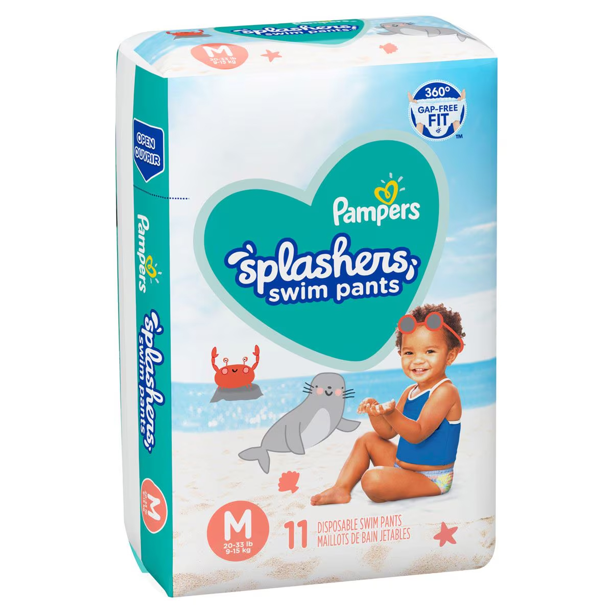 Foto 3 pulgar | Pañales Splashers Trajes de Baño Pampers Talla M 11pz