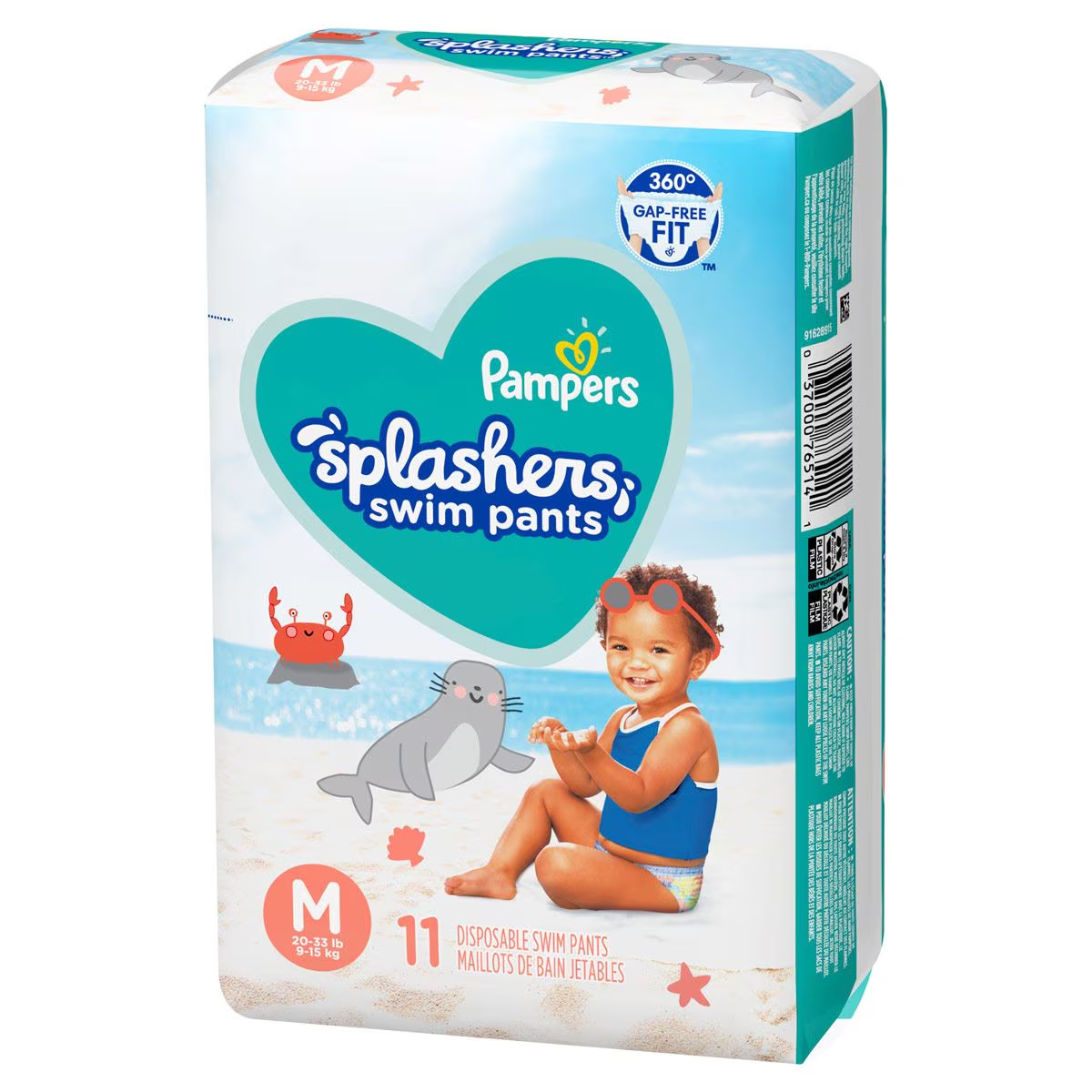 Foto 4 pulgar | Pañales Splashers Trajes de Baño Pampers Talla M 11pz