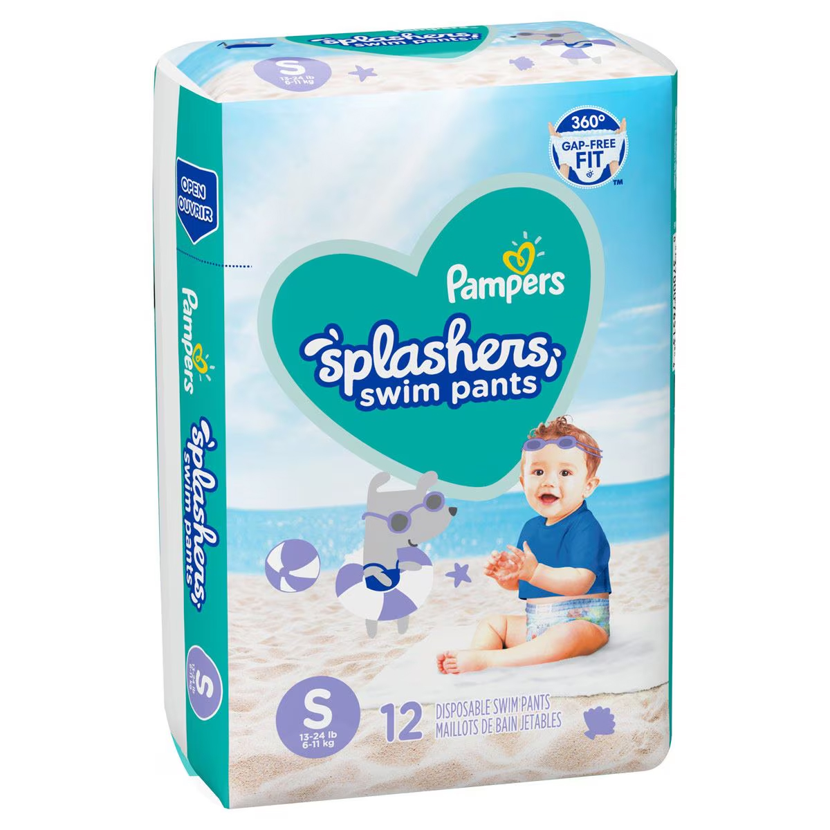 Foto 3 pulgar | Pañales Splashers Trajes de Baño Pampers Talla S 12pz