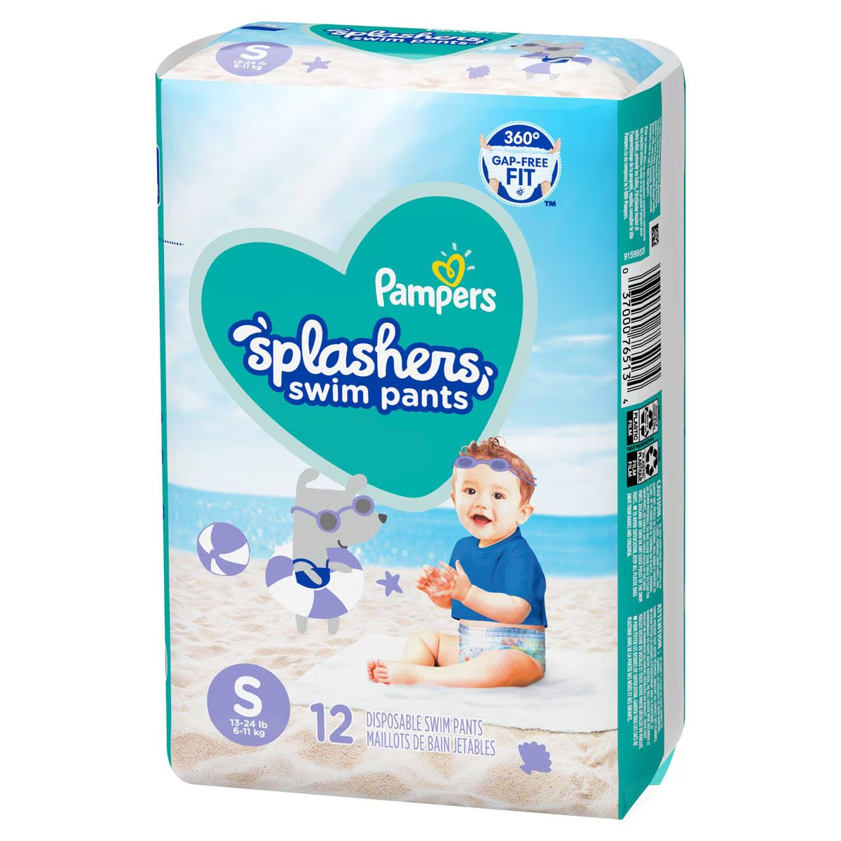 Foto 4 pulgar | Pañales Splashers Trajes de Baño Pampers Talla S 12pz