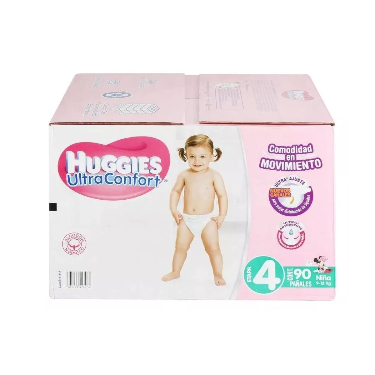 Pañales Huggies Ultraconfort Etapa 4 Niña 90 Piezas