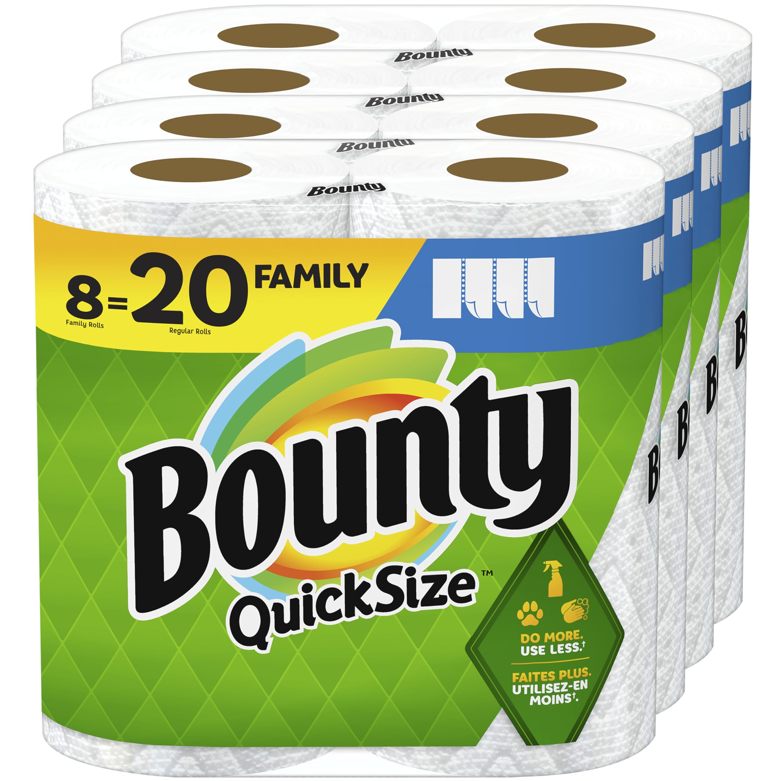 Foto 2 pulgar | Toallas De Papel Bounty, Tamaño Rápido, 8 Rollos Familiares = 20 Rollos Regulares - Venta Internacional.