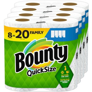 Foto 1 | Toallas De Papel Bounty, Tamaño Rápido, 8 Rollos Familiares = 20 Rollos Regulares - Venta Internacional.