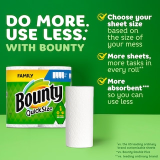 Foto 2 | Toallas De Papel Bounty, Tamaño Rápido, 8 Rollos Familiares = 20 Rollos Regulares - Venta Internacional.