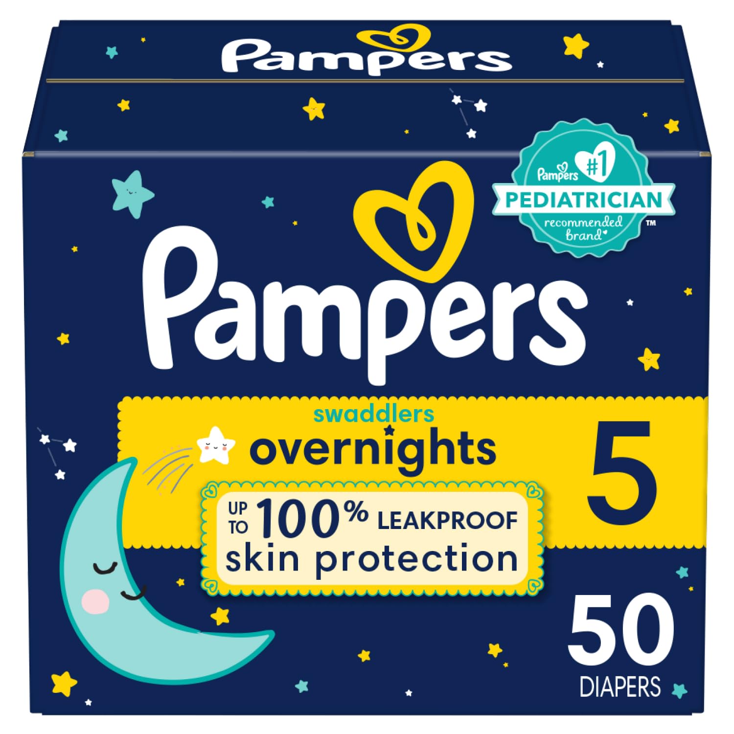 Foto 2 pulgar | Pañales Desechables Para Bebés Pampers Swaddlers Overnights, Tamaño 5 - Venta Internacional.
